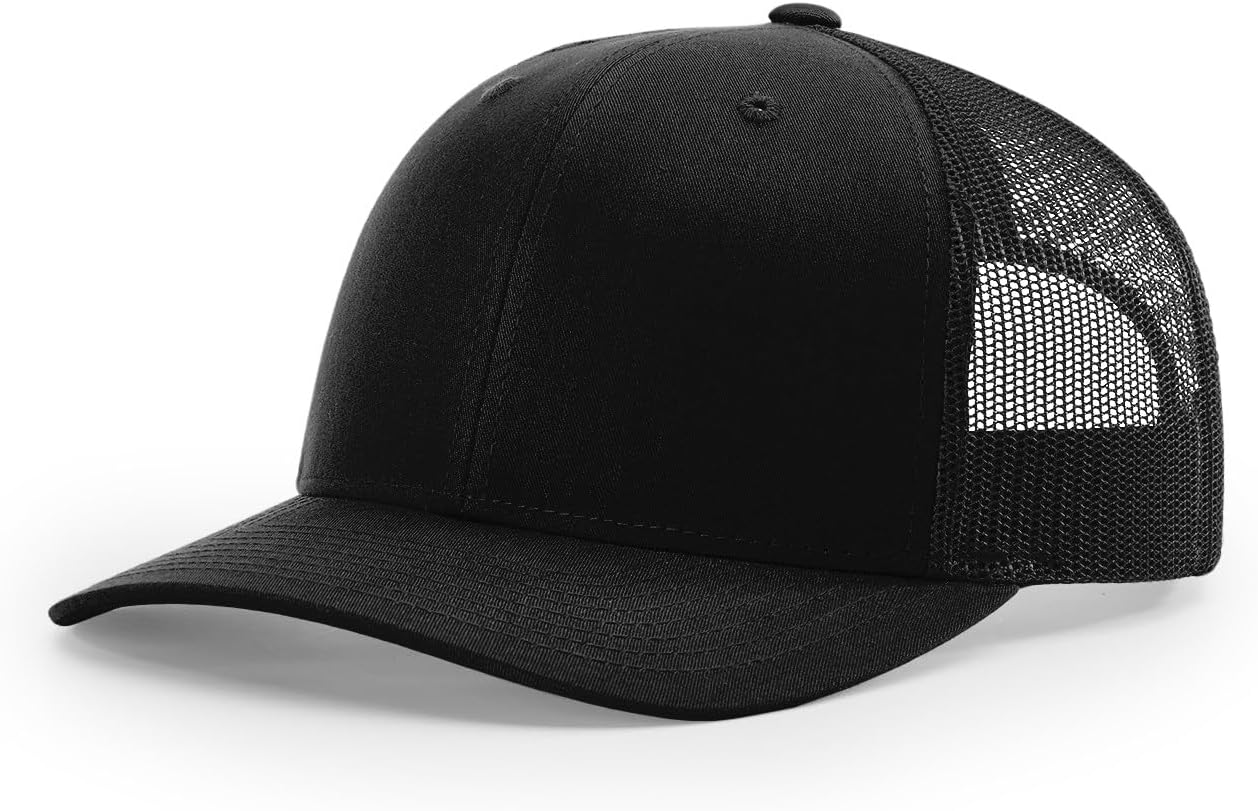 Richardson 112 Trucker Hat - Premium Blank Baseball Cap, Adjustable Snapback Hat - Structured Six Panel Richardson Blank Hats
