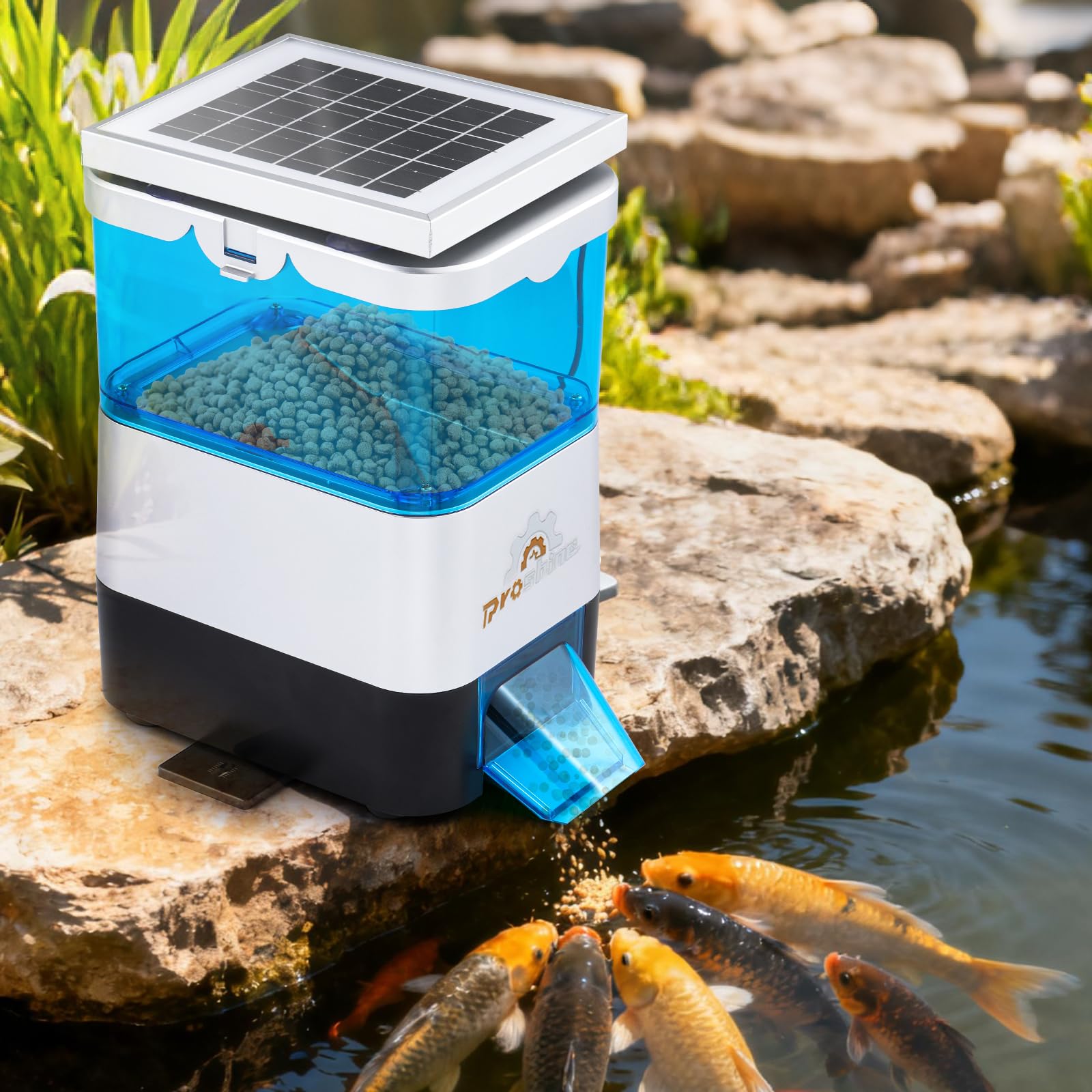 Automatic Fish Feeder for Pond Solar Powered 2.8L Capacity