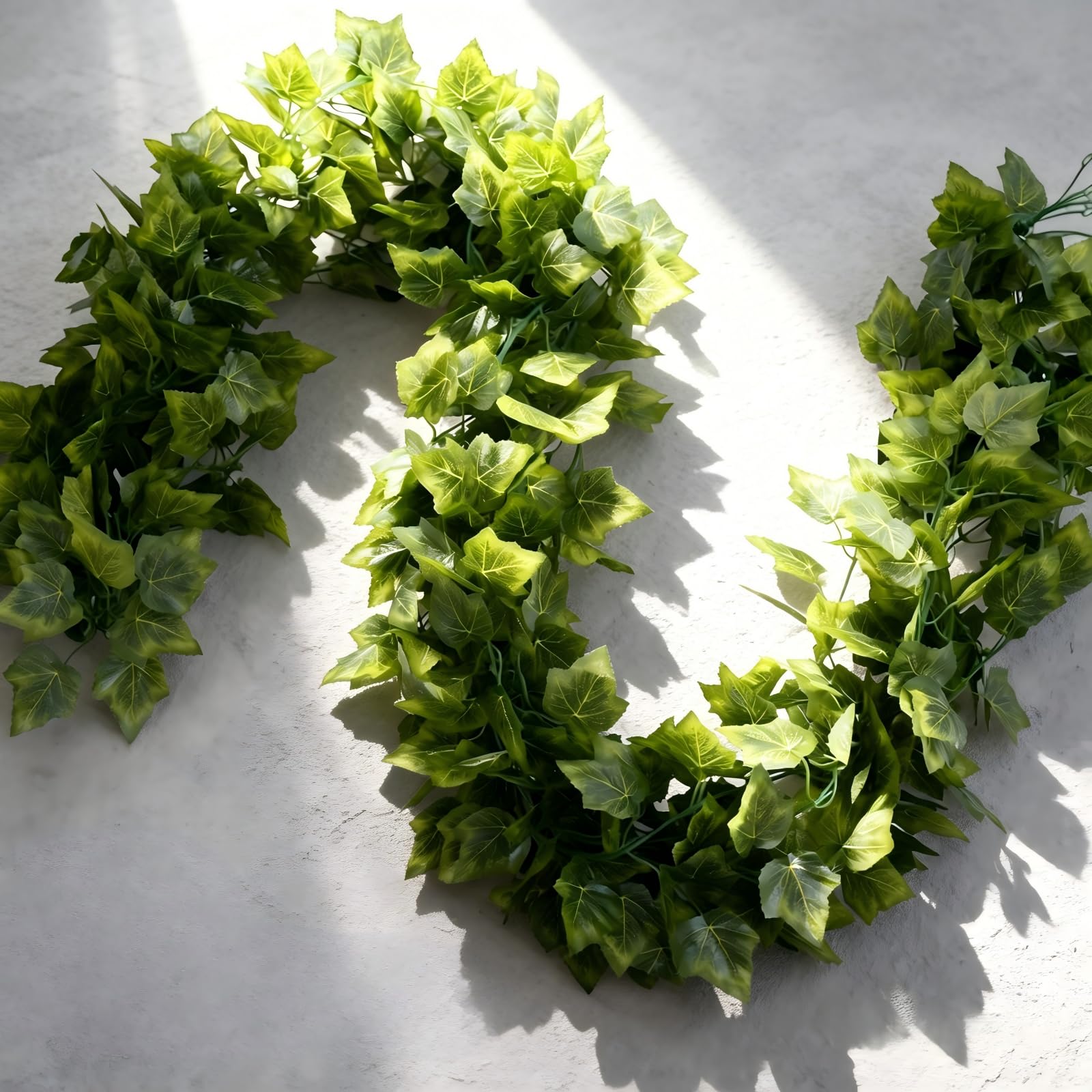 Tivleed Fake Ivy Garland, Dense Faux Vines with Thickened Stems - Artificial Ivy Leaves Garland for Party Wedding Home Wall Decor, 12m Total Length, Waterproof (5 Pack)
