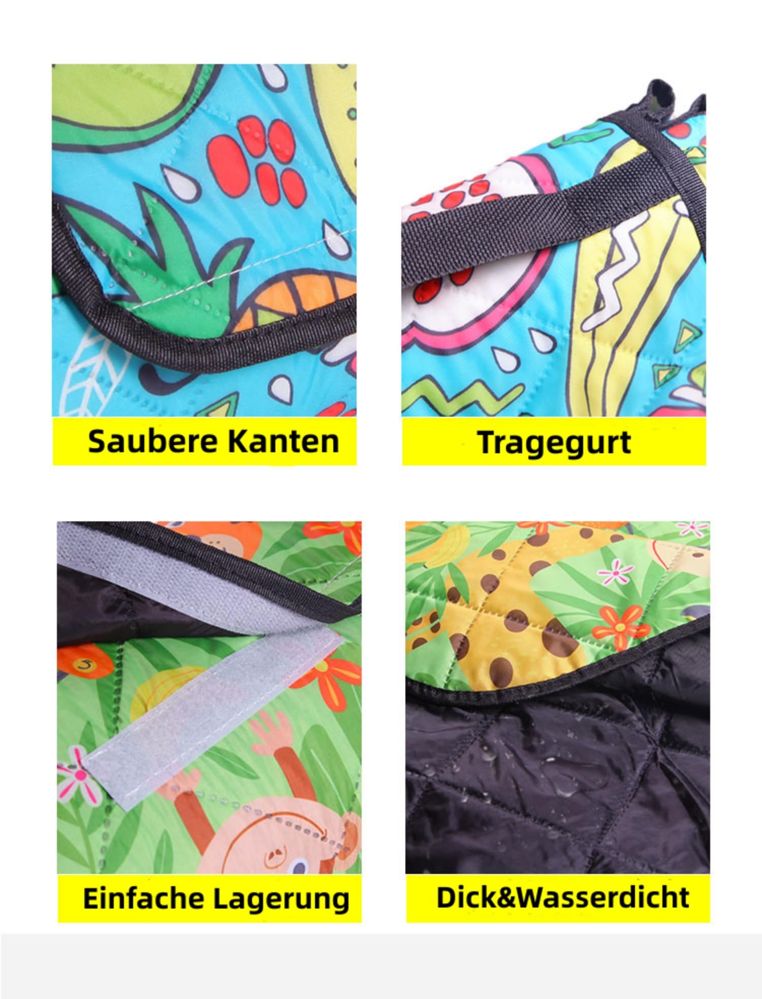 thumbnail: Hayisugal Waterdichte Picknickdeken 200x200 Cm - Zandvrij, Wasbaar, 3 Lagen | Voor Strand, Camping & Park