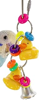 Bonka Bird Toys 1729 Tini Duck Colorful Plastic Ring Metal Cute Budgie Finch Parrotlet Cockatiel Quaker Conure Parakeet Dove Canary Lory
