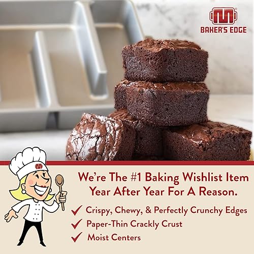 Miniatura 3 de Molde Baker's Edge para brownie El Original revestimiento antiadherente duradero, estructura de aluminio fundido de calibre pesado, 9 x 12