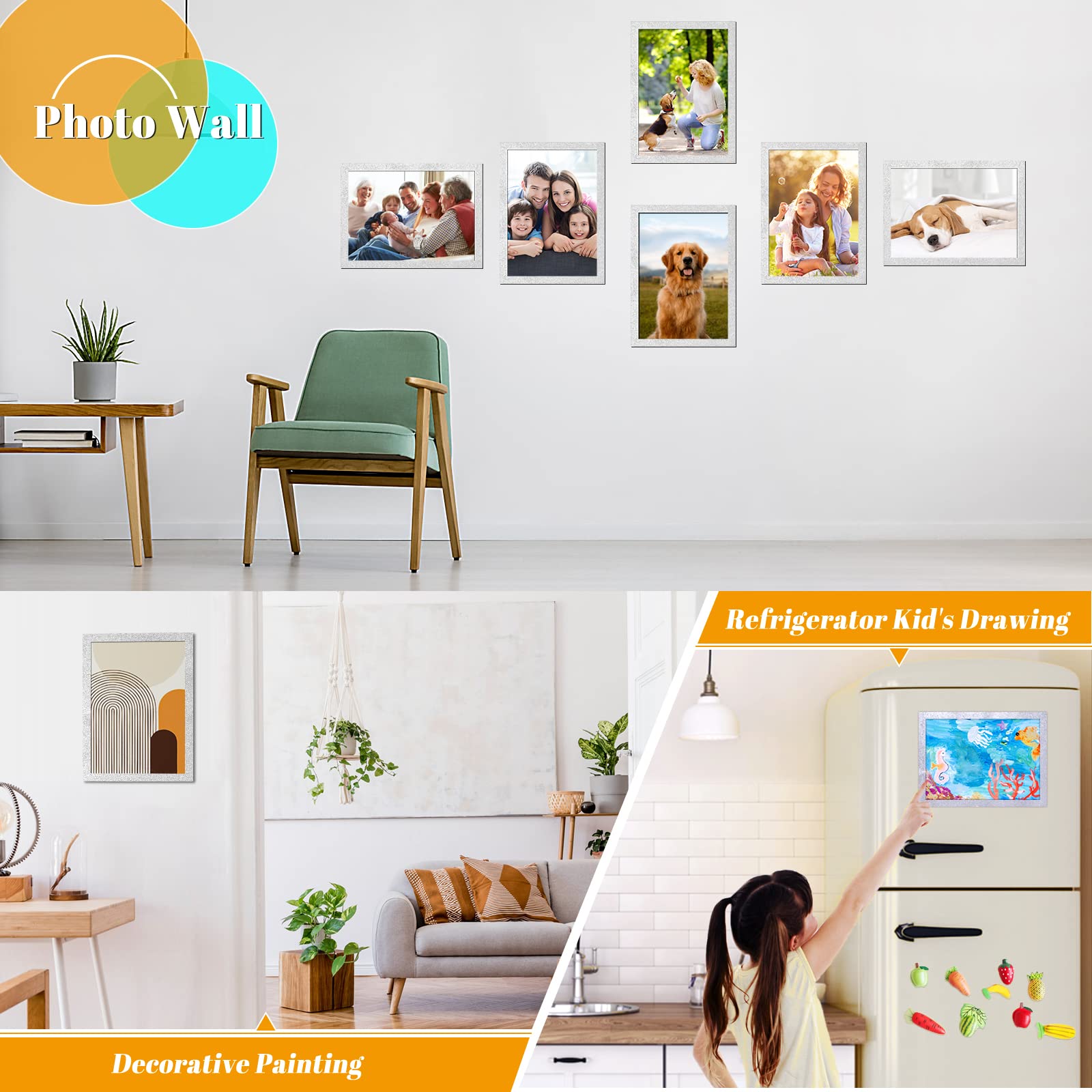 Mutualsign 6 Pièces Cadre D'affichage Magnétique A4 Cadre D'information