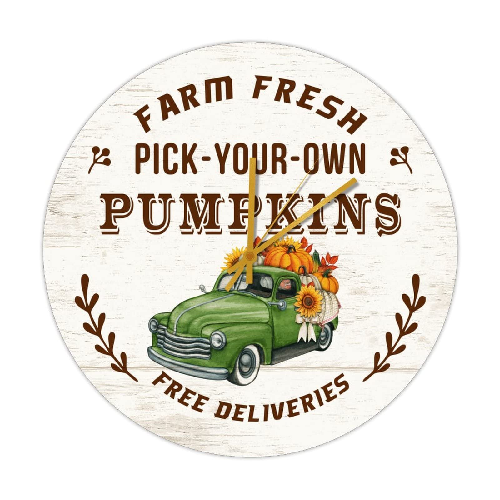 Horloge murale citrouilles pour une deco de cuisine de campagne chaleureuse