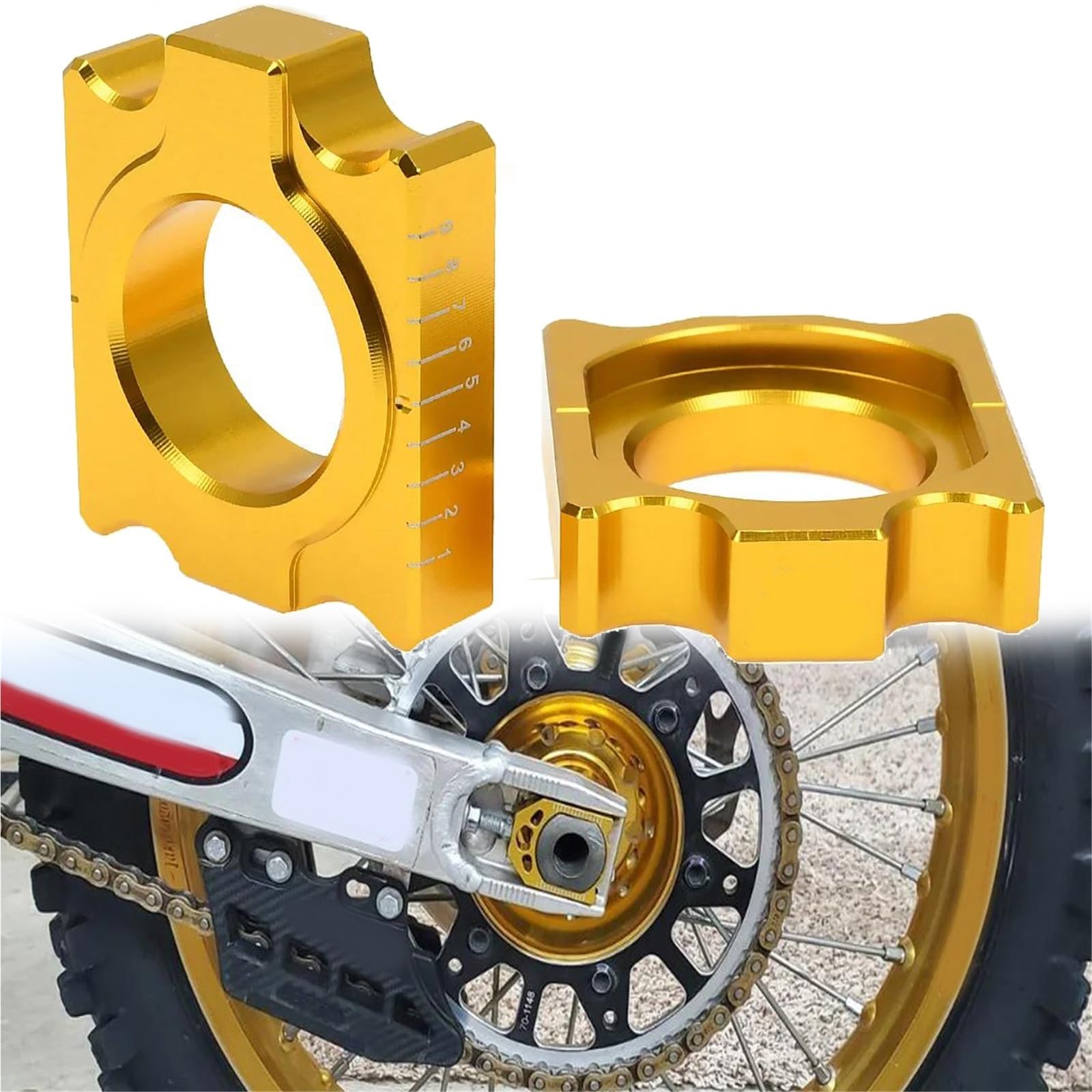 Ajustador de cadena de aluminio CNC de 25 mm para moto Suzuki RMZ 250 y RMX 450 Z