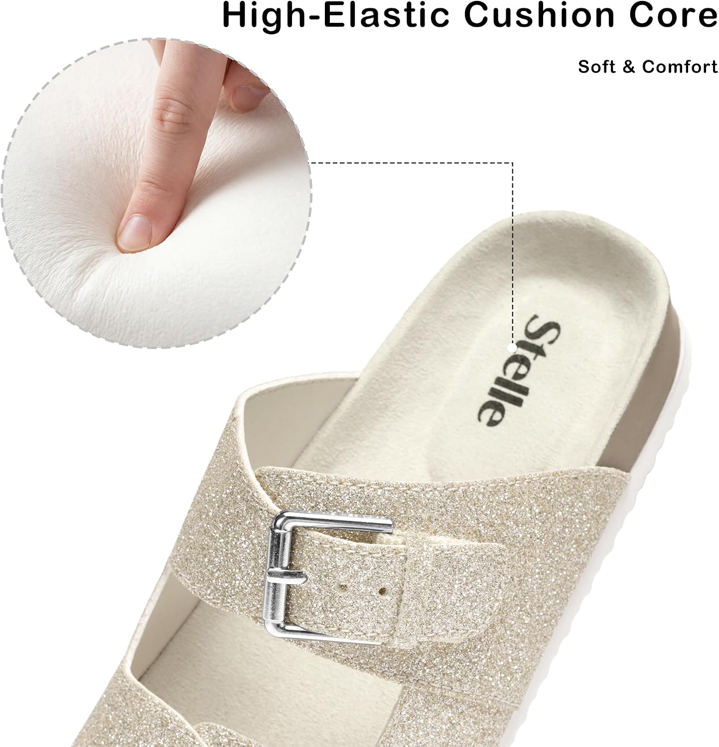 Stelle Girls Sandals Kids Slides Arch Support Boy Summer Shoes with Adjustable Straps for Little Kid/Big Kid