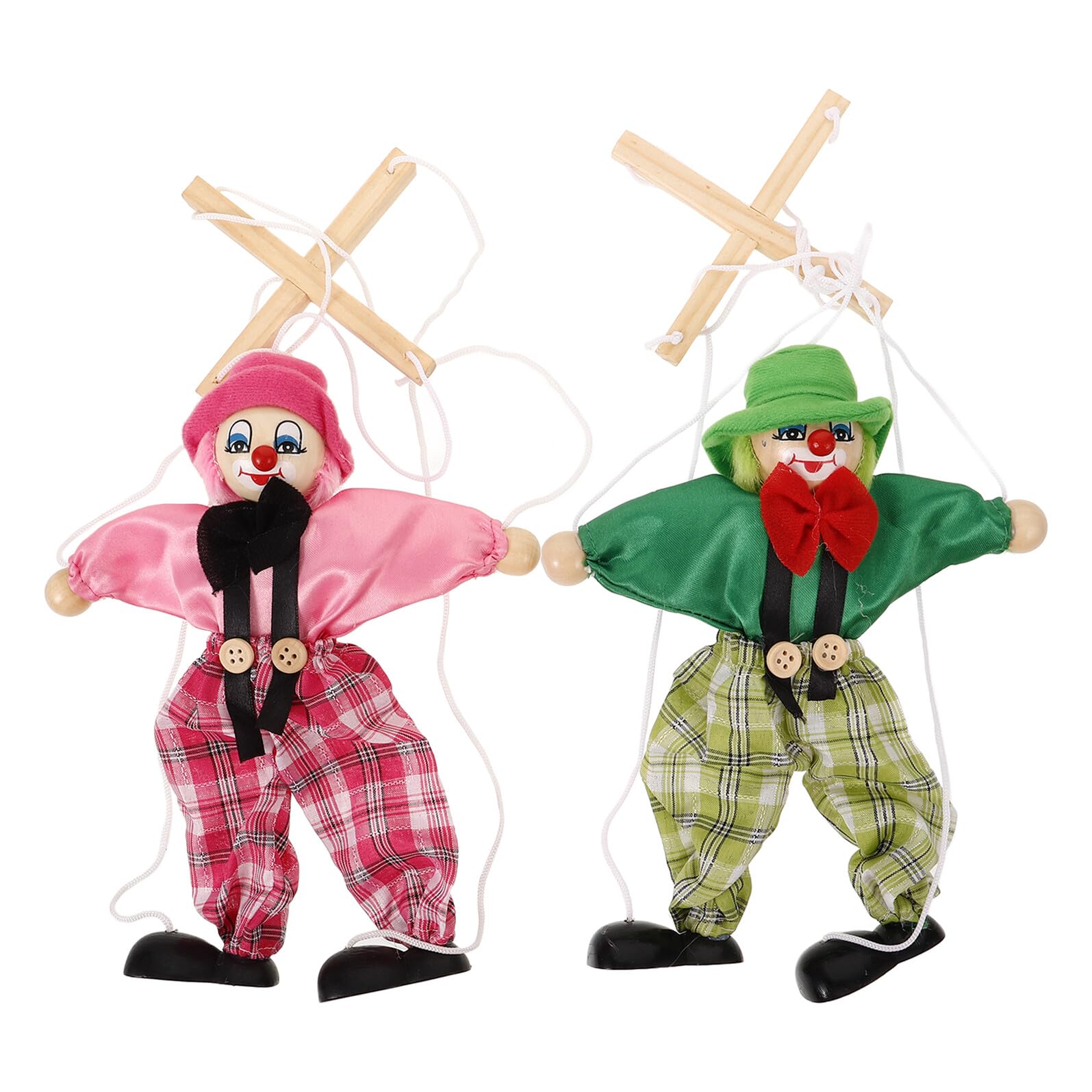 Abaodam Marionette di Legno Pirata 2 Pezzi Giocattolo Interattivo Fili Design Divertente per Ragazzo Ragazza e Genitori Gioco Creativo e Interazione Scolastica Stili multipli