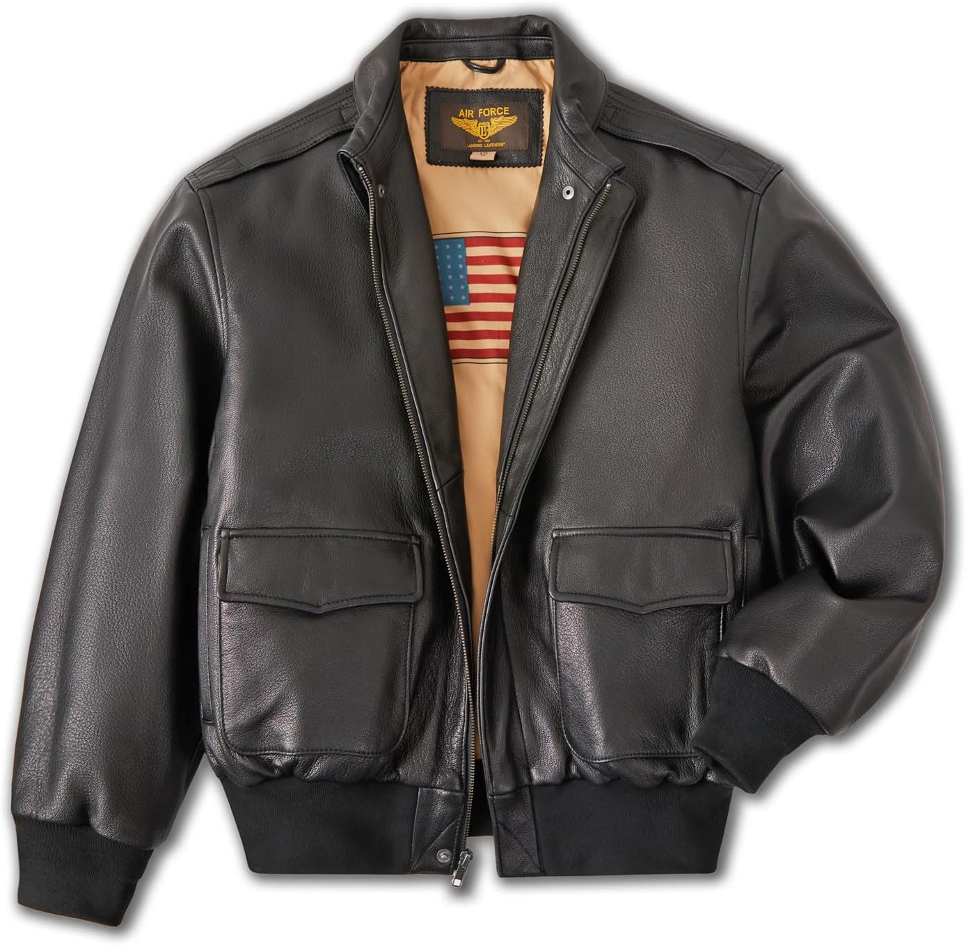 Landing Leathers Men Air Force A-2 Goatskin Leather Flight Bomber Jacket (Also available in Big & Tall)