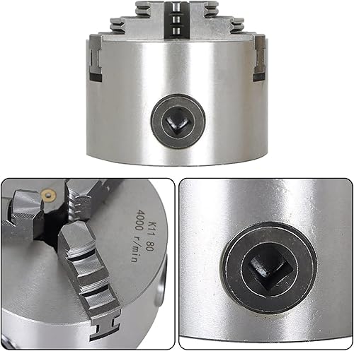 Miniatura 3 de WFLNHB K11-80 3 pulgadas 3 mandíbula Torno autocentrante Chuck 3 "para fresadora de perforación CNC Total 2 Juego de mordazas
