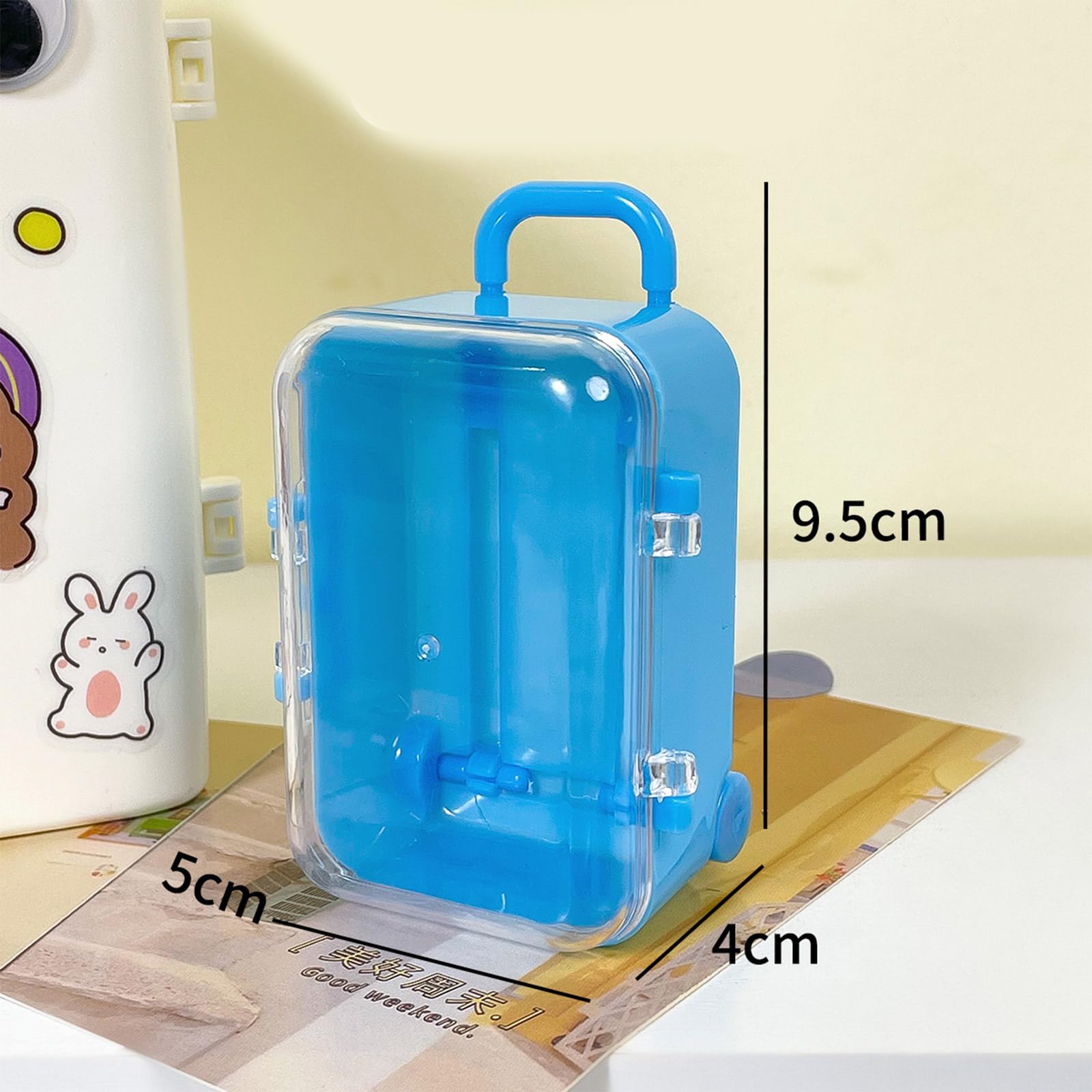 Ibasenice Mini Valigia In ABS Per Casa Delle Bambole – Accessorio Arredamento In Miniatura, 17x9.8x4.8 Cm, Colore Rosa