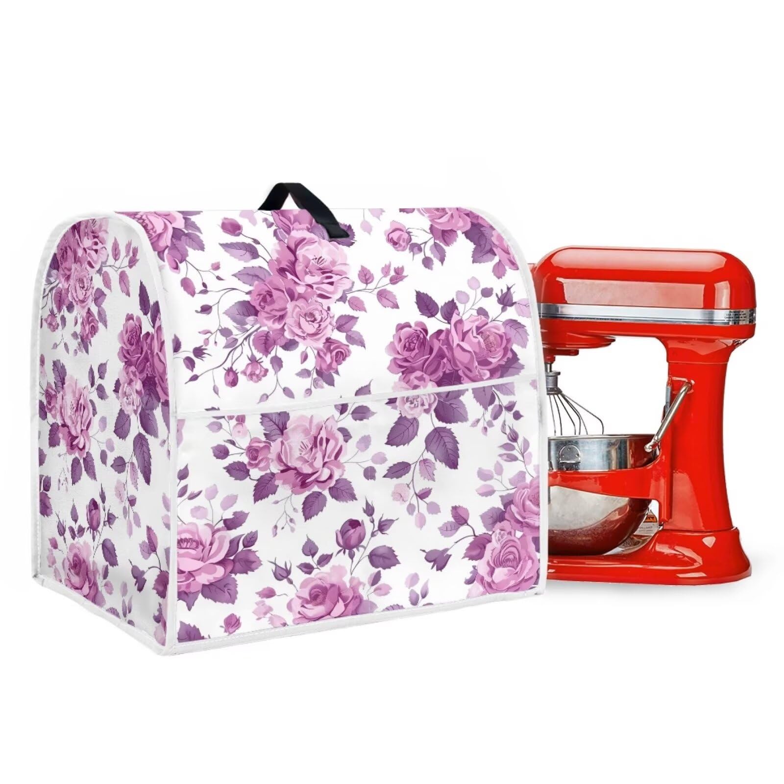 Purple Floral Stand Mixer Covers for Kitchen Aid 6-8 Quart Flower Pattern Cover Universal Kitchen Small Appliance Covers Washable Dust Cover for Kitchen Aid Mixer Accessories
