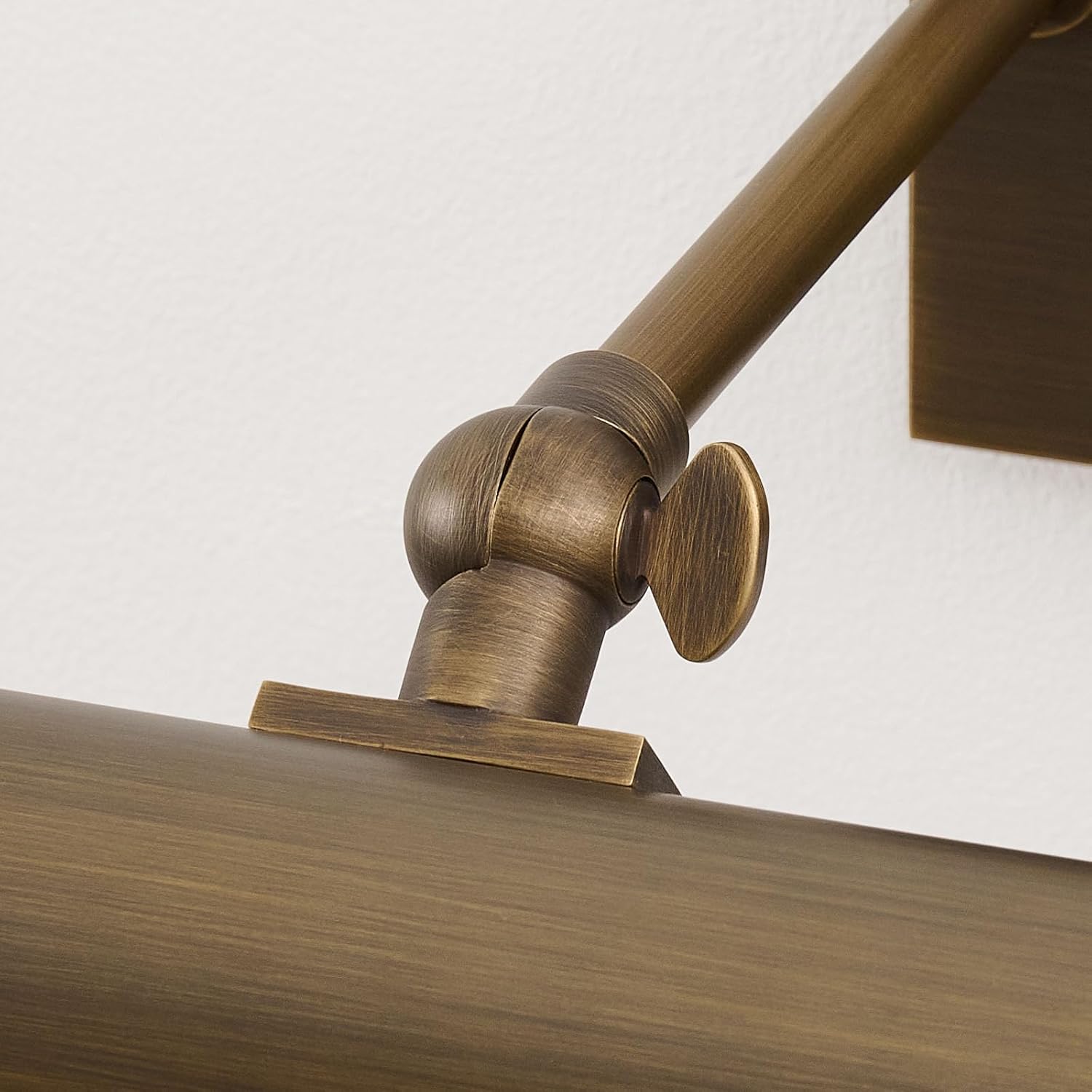 Hardwired Aged Brass Picture Light: 30" Long Rotatable Vintage Antique Gallery Artwork Display Lighting over Pictures Frame - Traditional Museum Accent Spotlight for Library Wall Photo Art Painting