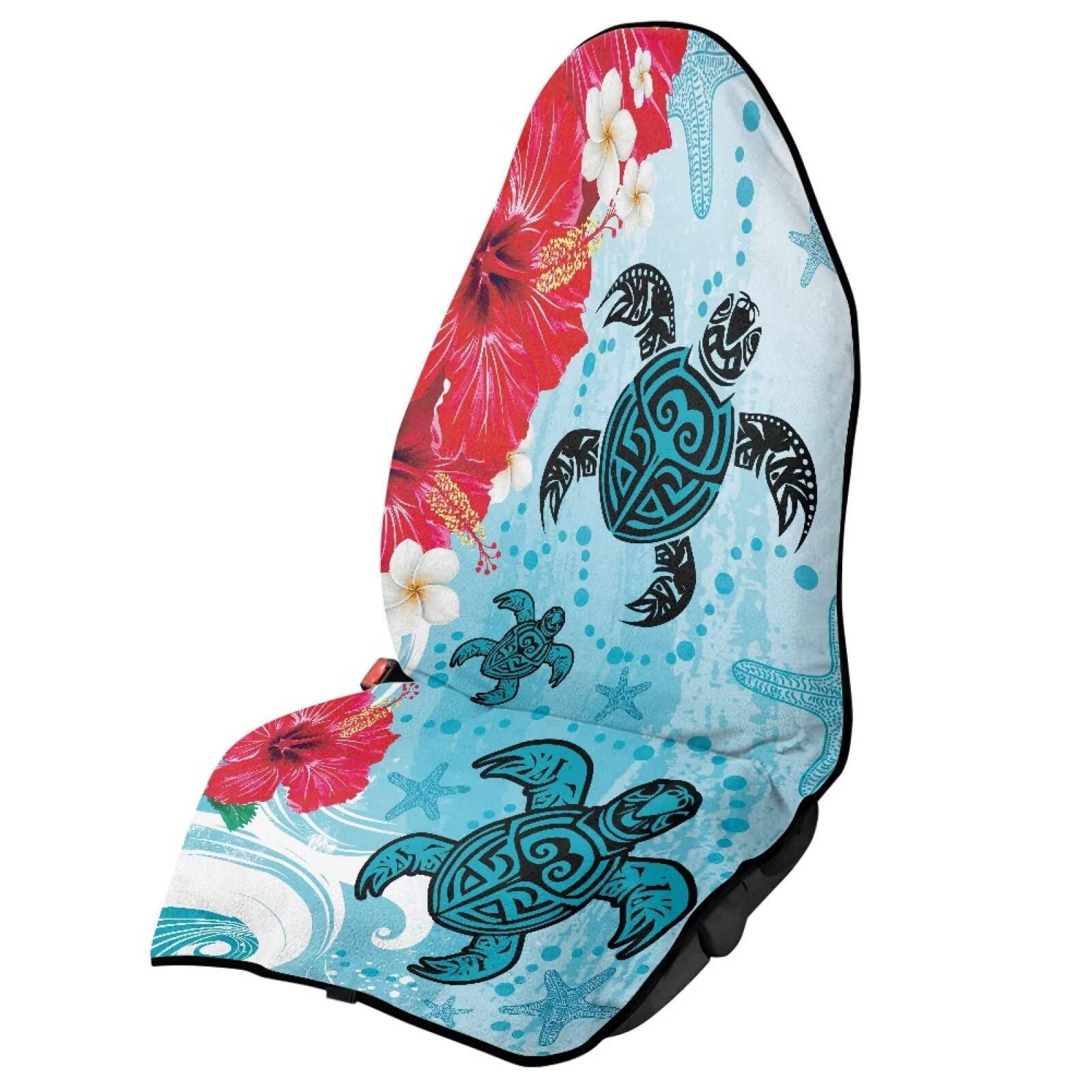 Car Seat Cover Protector Front Seats Only Fit for Auto Truck Van SUV, Waterproof Aesthetic Flowers Print Seat Towel Cover for Gym, Pets, Outdoor Adventures