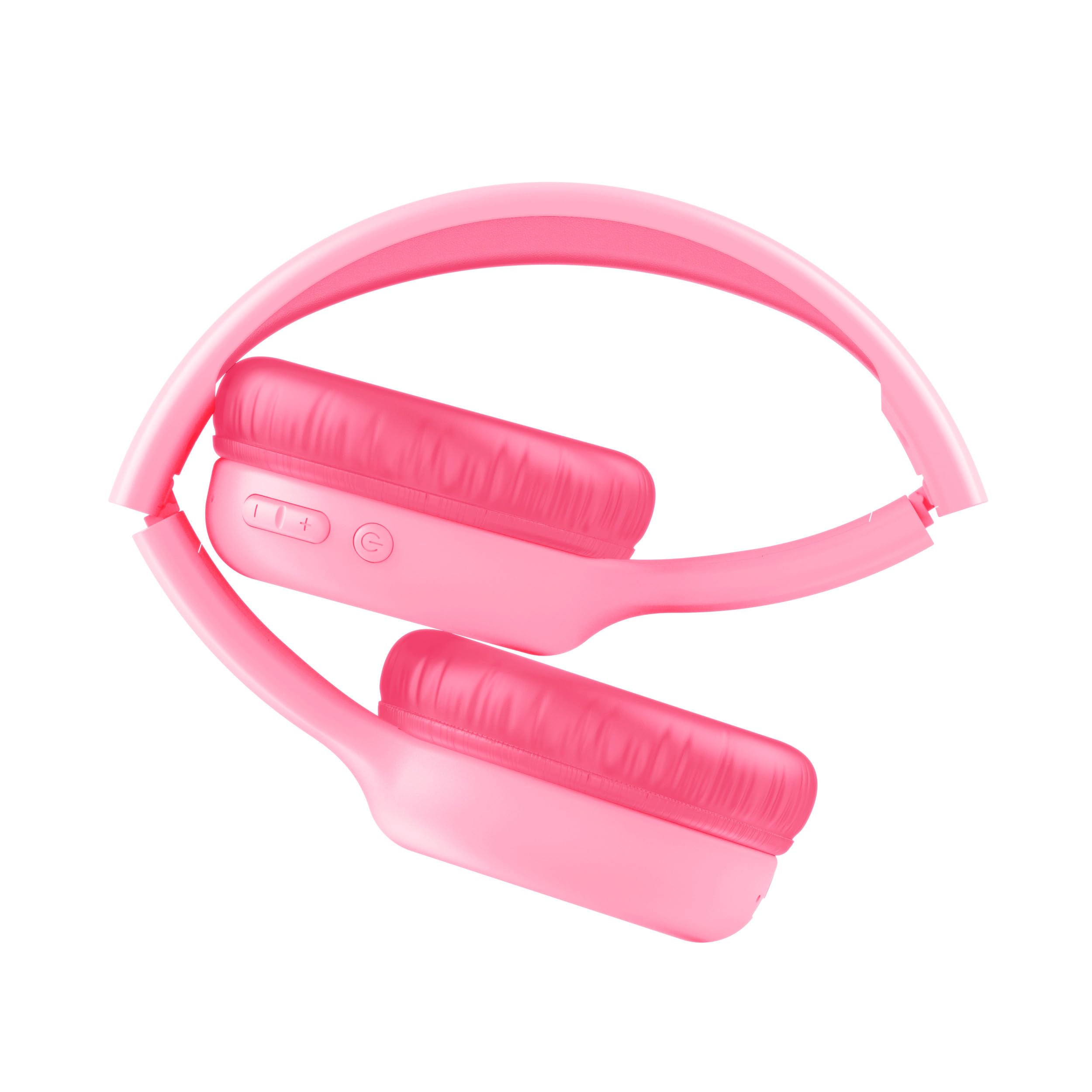 Trust Nouna Cuffie Bluetooth per Bambina 4-10 Anni con Limitazione del Volume (85dB), Cuffie On Ear Pieghevoli con Microfono e Adesivi, Cuffie Wireless, 15h di Riproduzione per Musica, Rosa