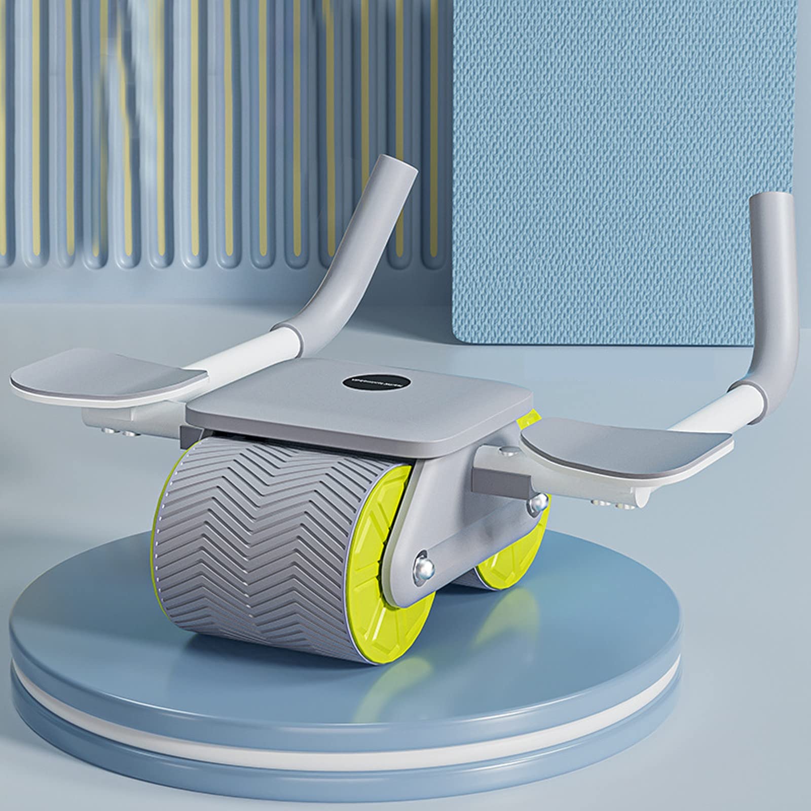 Exercise Wheel With Automatic Rebound Double Wheel Technology - Ideal For Beginners, Widened 125MM Wheels And Support Boards For Different Postures - Enhance Your Core Workout!