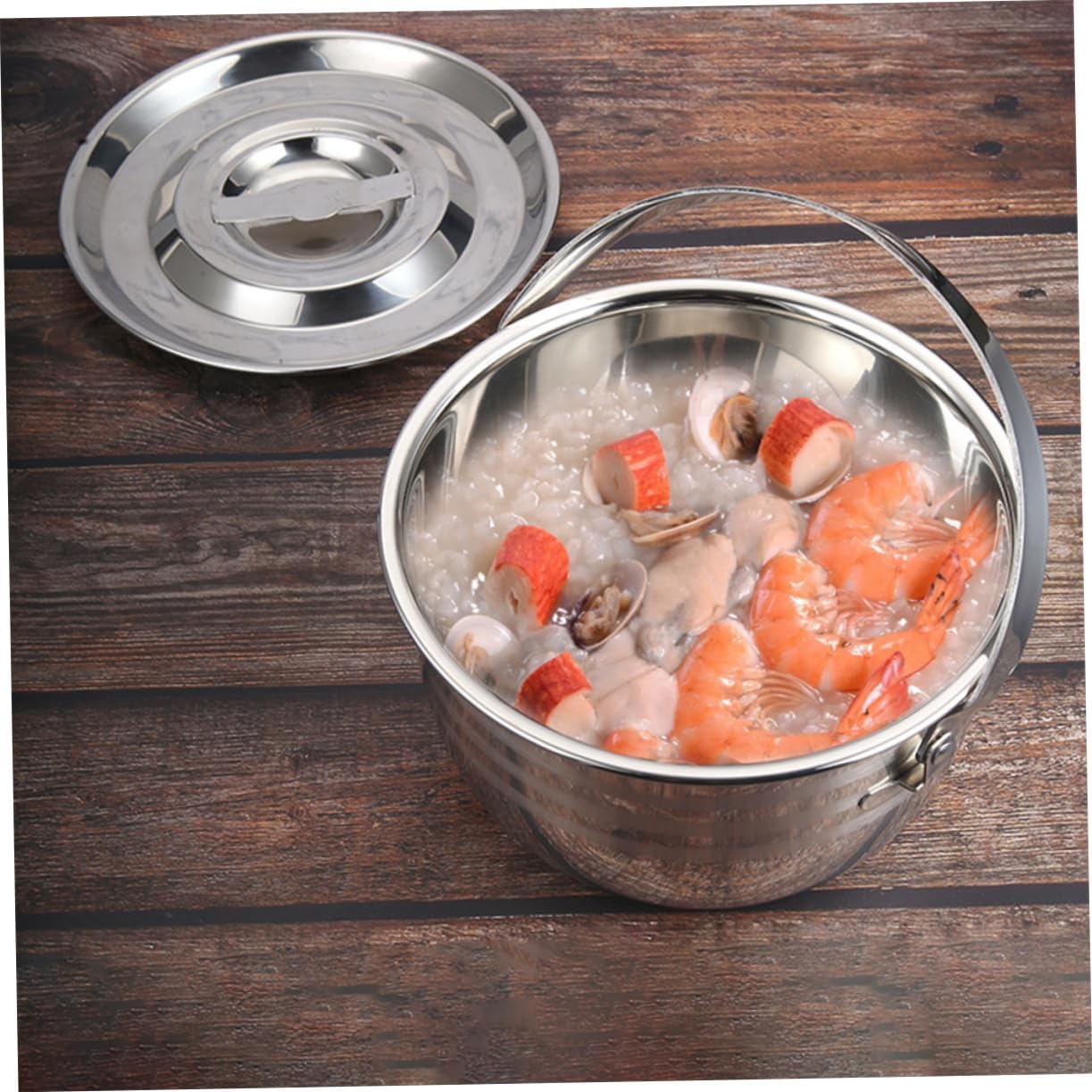 1pc High Capacity Non-stick Camping Stew Pot Multi-functional Stainless Steel Saucepan for Home and Outdoor Cooking Thickened Design for Soups and Stews