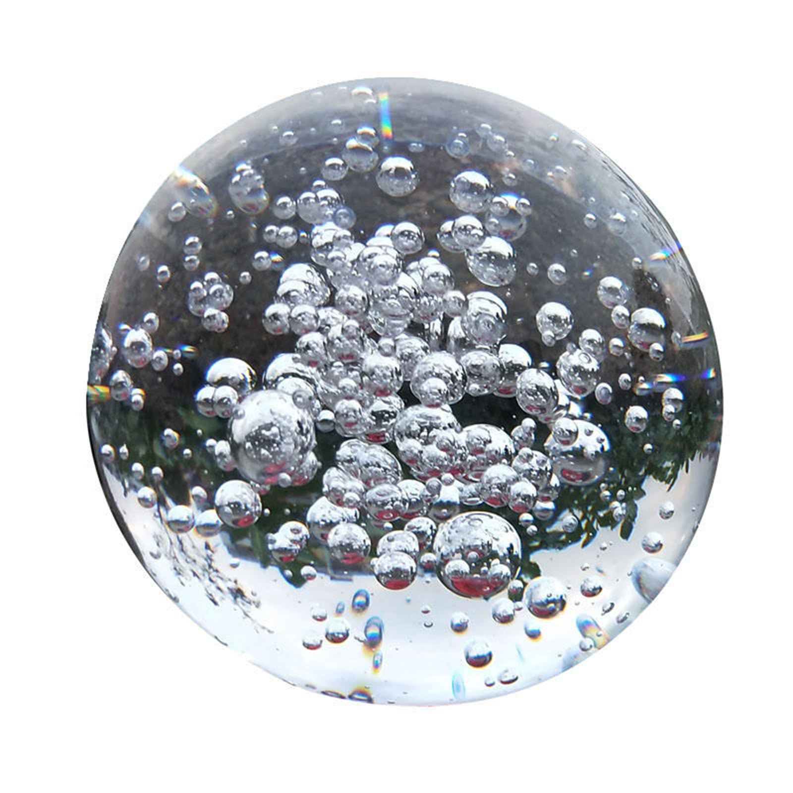 Hhhxkkuu Globe Bubble Crystal Ball Clear Decorative Crystal Globe Gorgeous Glass Ball Feng Shui Gazing Divination Globe,60mm
