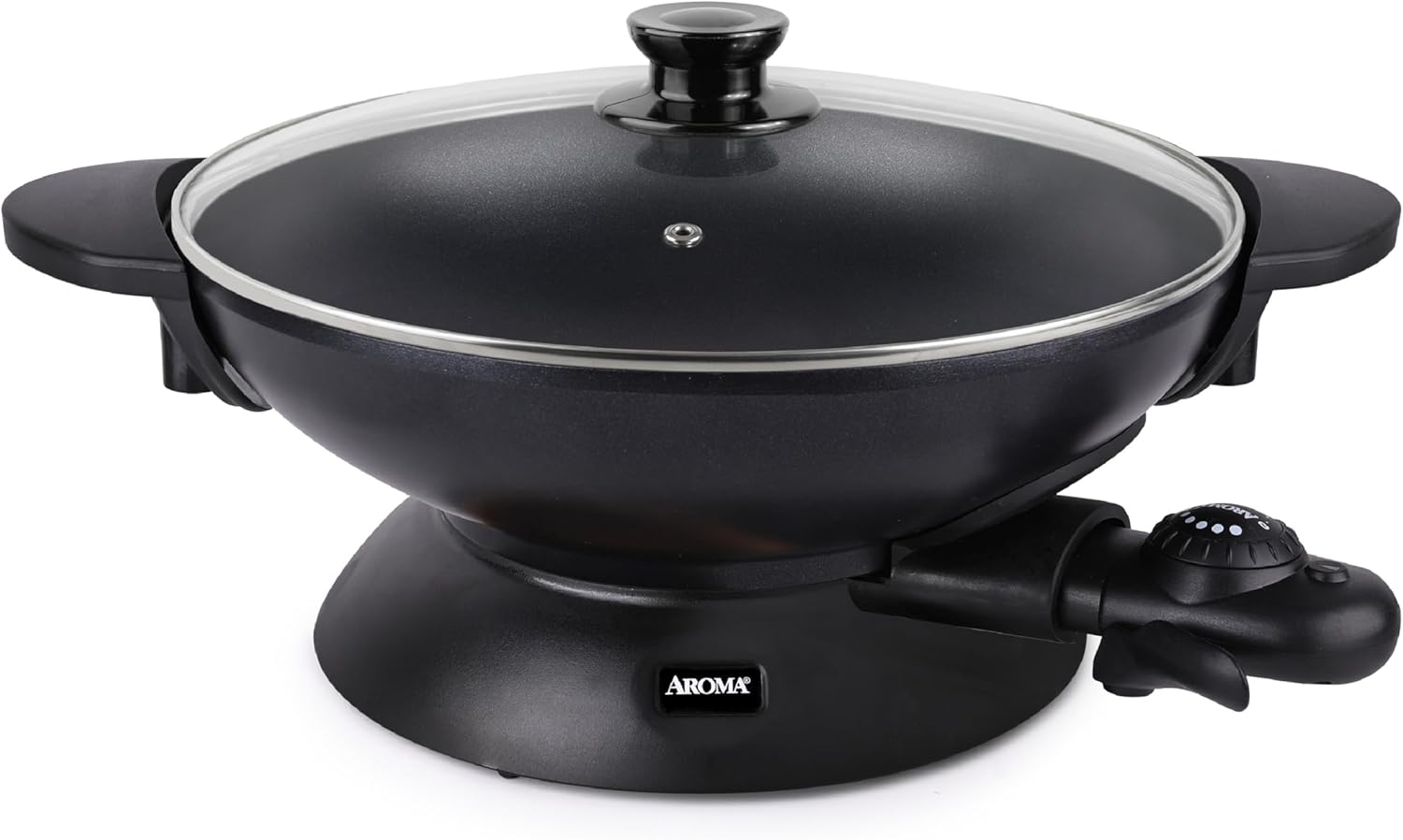 Aroma Housewares AEW-307 5-Quart Nonstick Electric Wok with Lid - Stir-Fry, Steam, Tempura & More