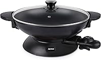 Aroma Housewares AEW-307 5-Quart Nonstick Electric Wok with Lid - Stir-Fry, Steam, Tempura & More