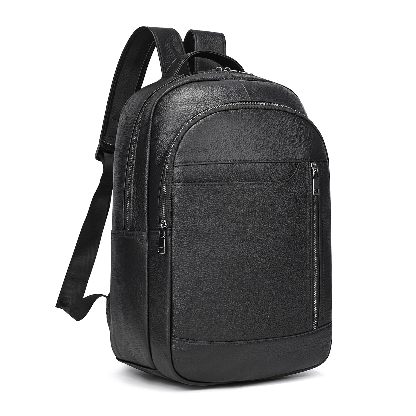 LUUFAN Echtleder-Rucksack für Herren, lässiger Tagesrucksack, Vintage, 14-Zoll-Laptop-Rucksack, Business, schlanke Reise- und Outdoor-Umhängetasche mit Trolley-Hülle