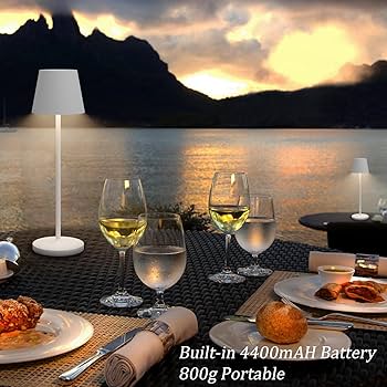 K-Bright 2 pezzi Lampada LED Dimmerabile da tavolo in alluminio, H38cm