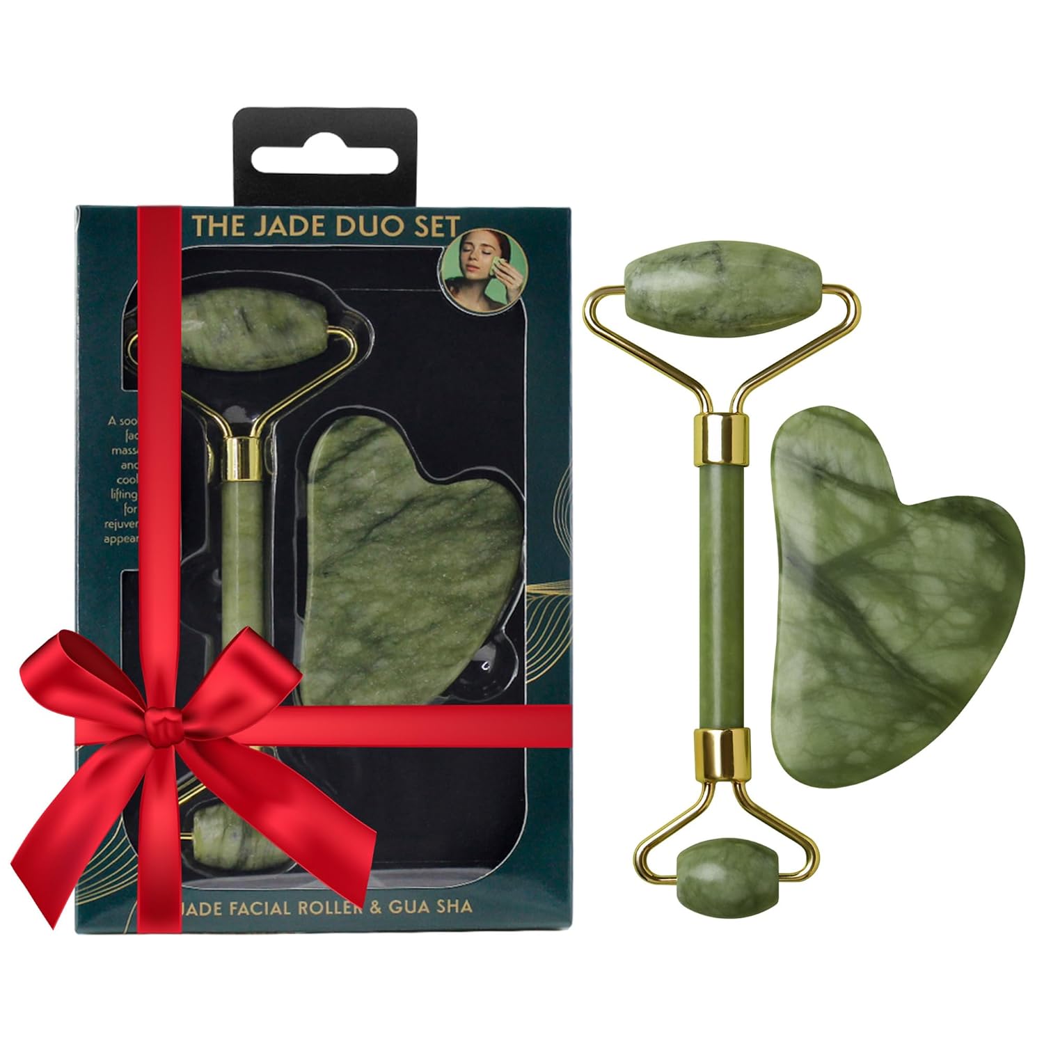 Beautyfrizz Jade Face Roller – Jade Roller for Face and Gua Sha Massage Tool – Gua Sha and Jade Roller – Guasha Tool for Face – Skin Care Gift Set Beautyfrizz Jade Face Roller – Jade Roller for Face and Gua Sha Massage Tool – Gua Sha and Jade Roller – Guasha Tool for Face – Skin Care Gift Set