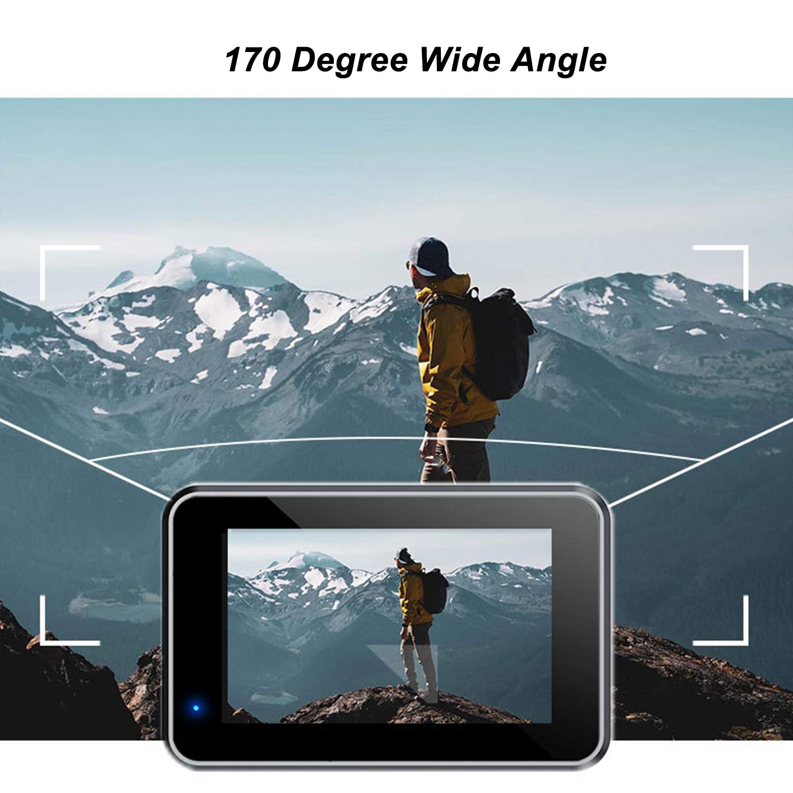 Annadue Action Camera Impermeabile, Fotocamera Subacquea IP68 Impermeabile da 50 MP con Grandangolo da 170 Gradi, Kit Action Camera 5K Doppio Schermo Anti-vibrazioni per Immersioni,
