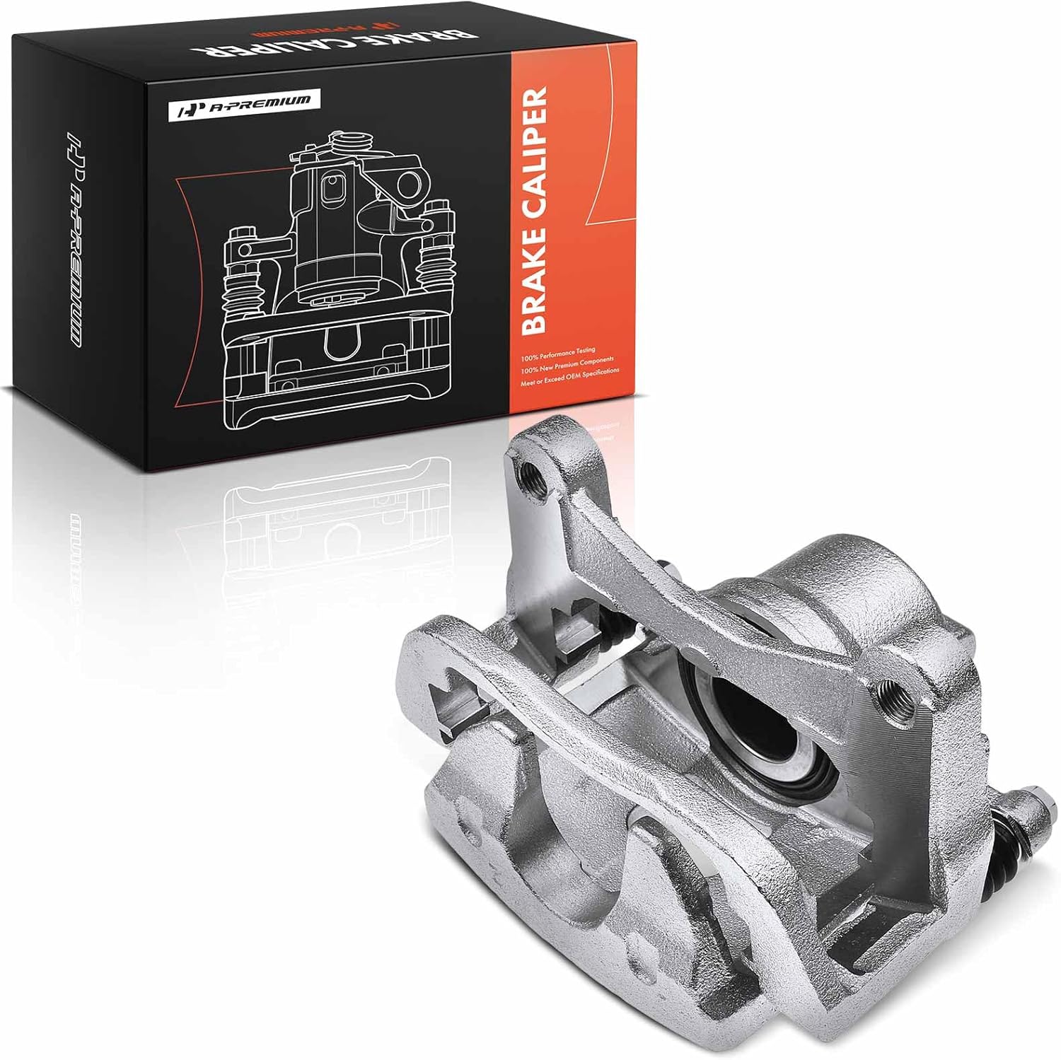 A-Premium Disc Brake Caliper Assembly with Bracket Compatible with Jeep and Chrysler Models - Cherokee 2014-2018, 200 2015-2016, Single Piston Caliper - Front Left Driver Side