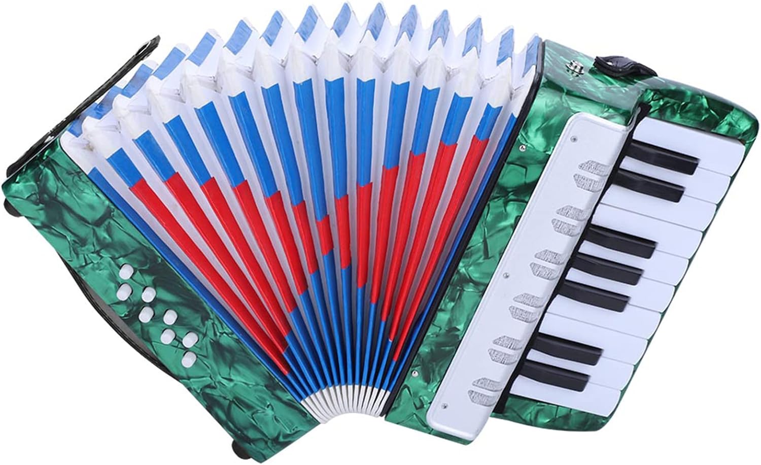 17 Key 8 Bass Piano Accordion, Musical Instrument for Beginners and Students (green)