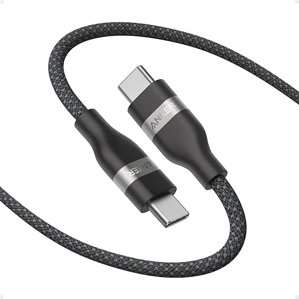 Anker Nano USB C Cable, 240W 6FT Flexible Multi-Color Braided Cord, Fast Charging Type C Charger for iPhone 17 Series, MacBook Pro and More(Black) 6ft Black