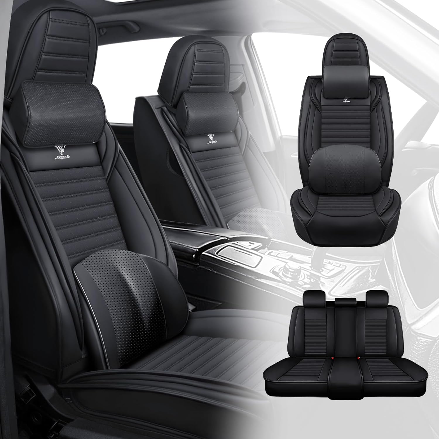 Car Seat Covers Compatible with Toyota Rav4 1999-2026 Leather Seat Covers Comfortable, Airbag Compatibility, Waterproof, Durable, Easy to Clean, for Cars SUV(2 Pcs Front, Black Red)