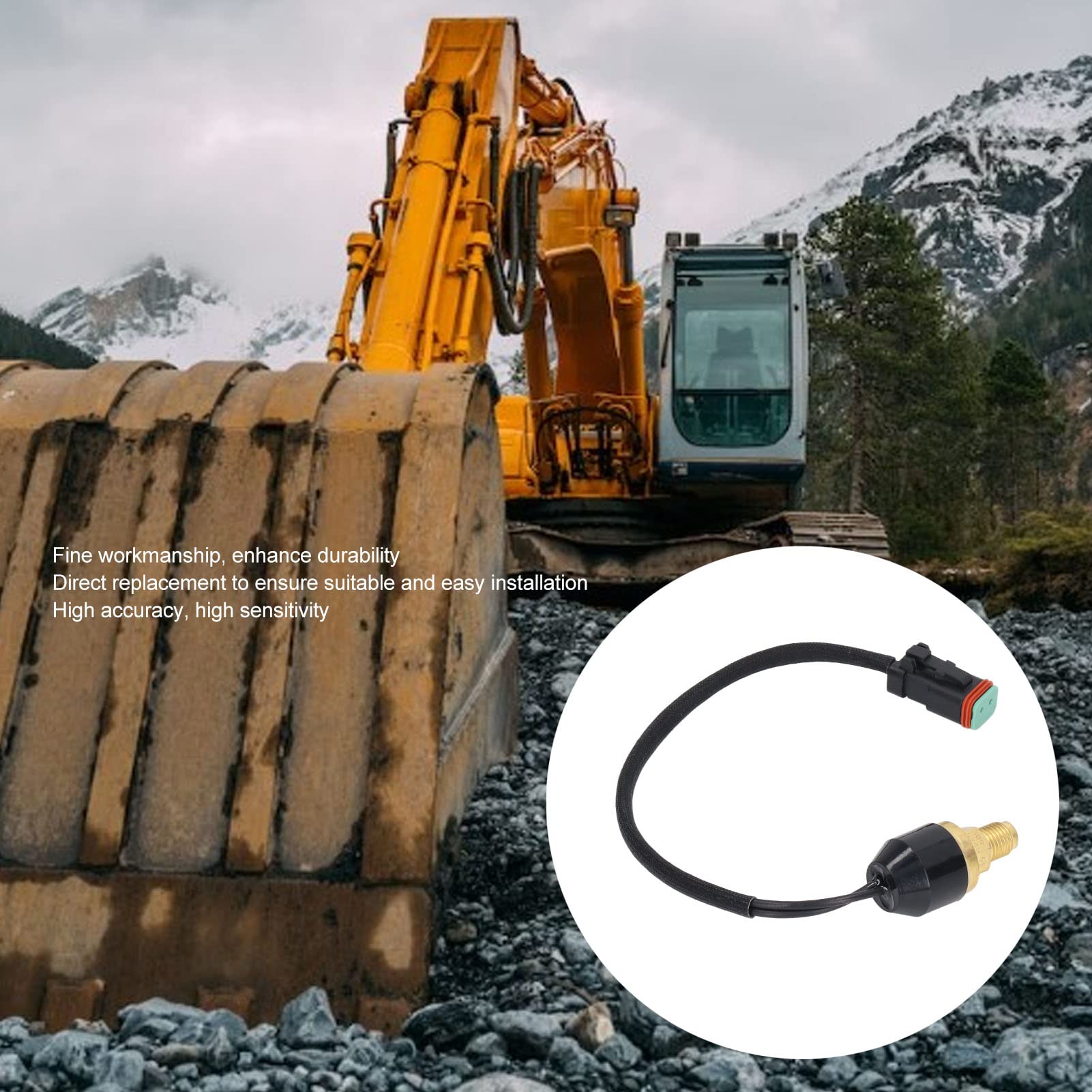 Oil Pressure Switch Transducer High Sensitivity Temperature Resistant Direct Replacement Excavator Pressure Switch Sensor Compact for Industrial Use