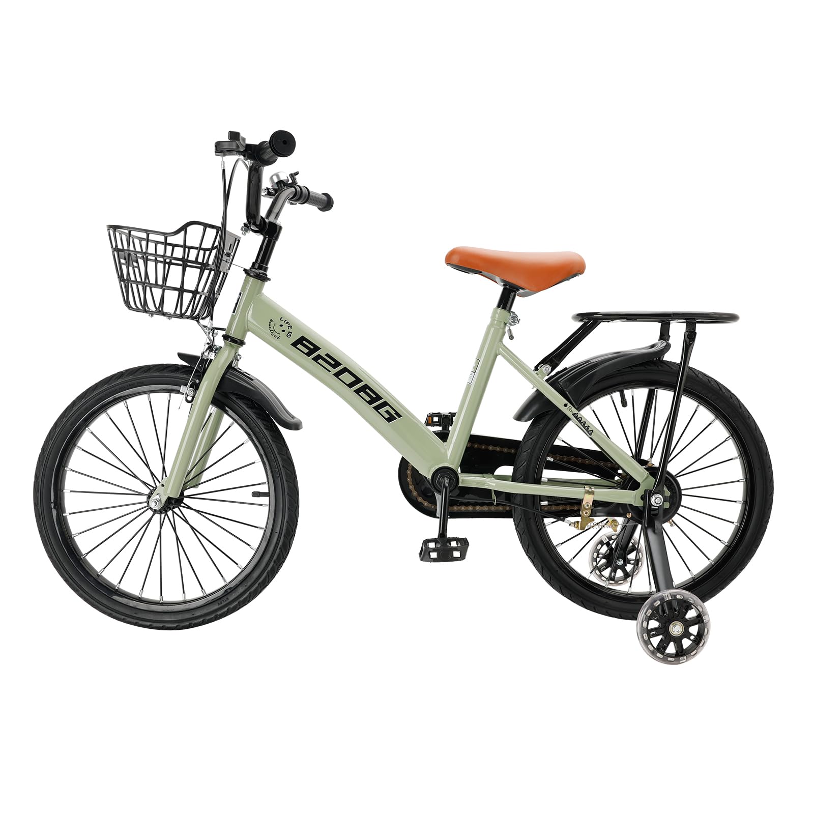 18 Zoll Kinderfahrrad, Hochwertiger Kohlenstoffstahlrahmen, Verstellbarer Sitz & Lenker, Doppelbremsen, Integrierte Naben, Abnehmbarer Korb, Stützräder, Komfortabler Sattel, Jungen/Mädchen Fahrrad