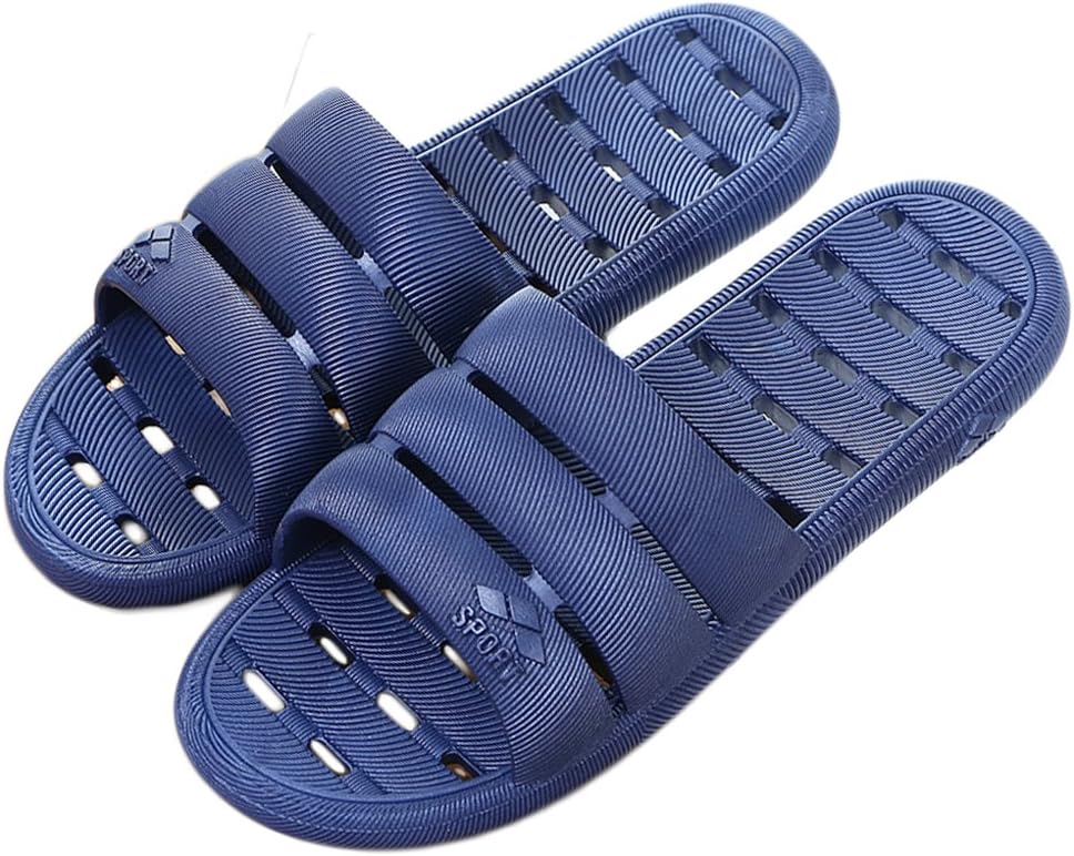 Women and Men Bath Slipper Anti-Slip for Indoor Home House Sandal,08darkblue44.45