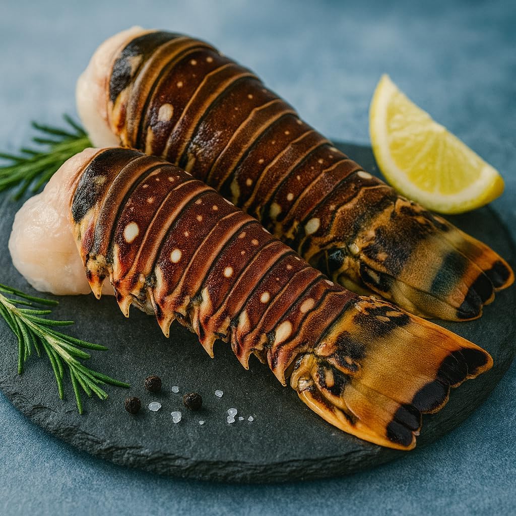 OCEAZEN Warm Water Lobster Tails – 5–6oz Each, 4 Tails – Premium Quality, Freshly Caught, Perfect for Gourmet Meals – Succulent Flavor & Tender Texture for Grilling, Baking, or Steaming