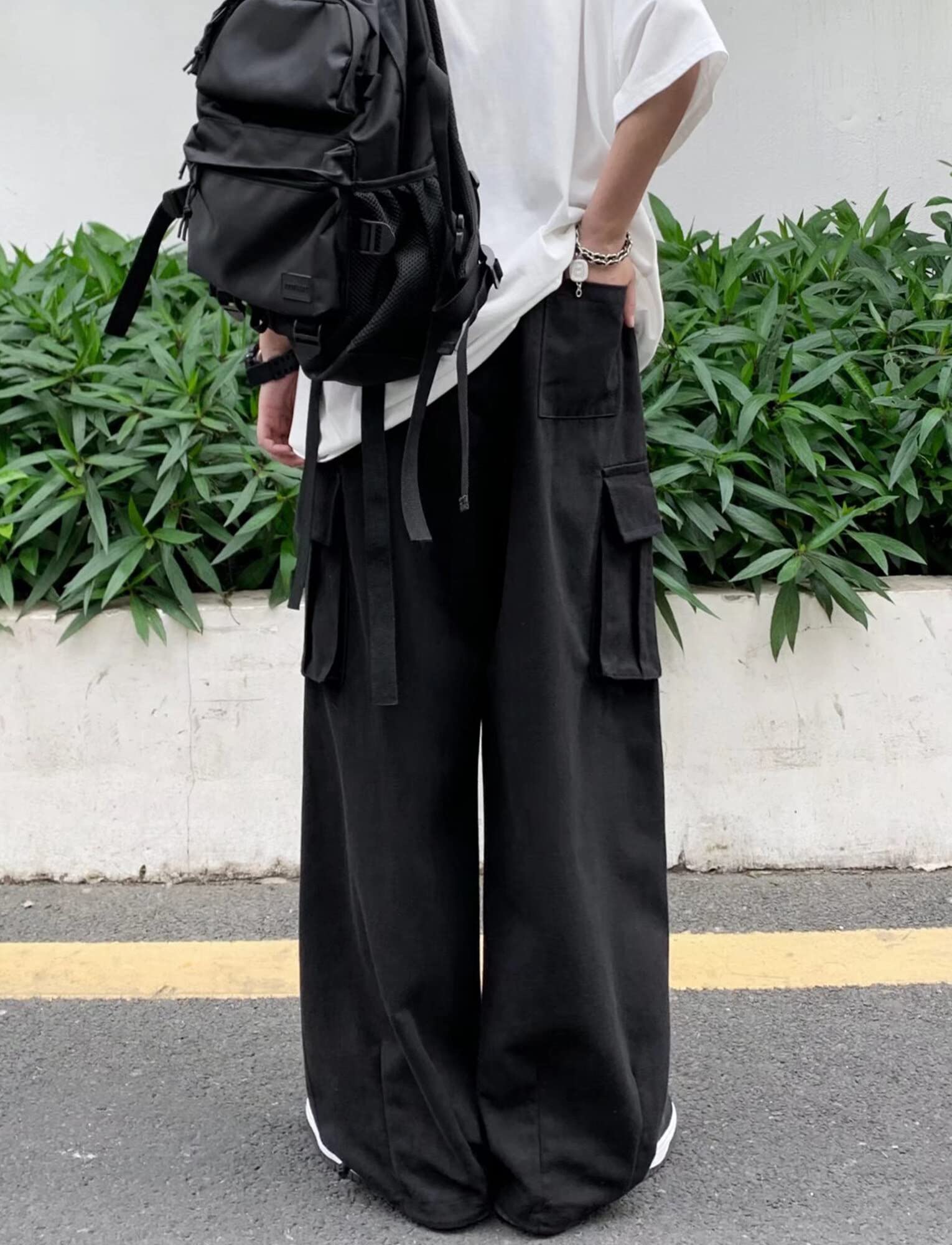 AIEOE Teenager Jungen Cargohose Y2K Vintage Baggy Jeans Weites Bein Streetwear Hip Hop Cargo Hosen Casual Gerade Bootcut Jeanshose Denim Jean - 155-185cm