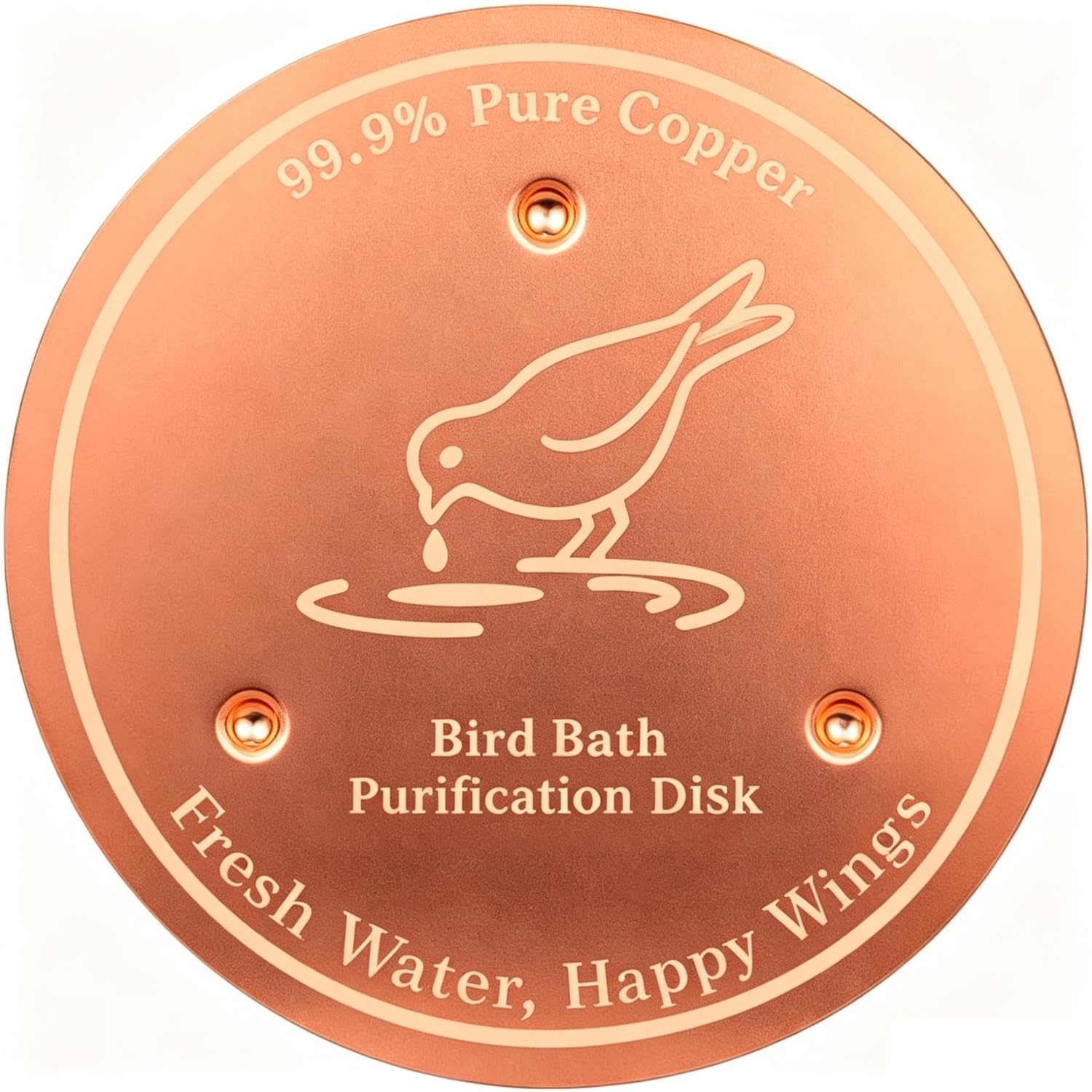 Yiqicomle 99.9% Pure Copper Bird Bath Purification Disk - 10cm (3.94") Water Cleaner for Outdoor Bird Baths, Feeders & Fountains, Chemical-Free Algae & Bacteria Inhibitor for Gardens