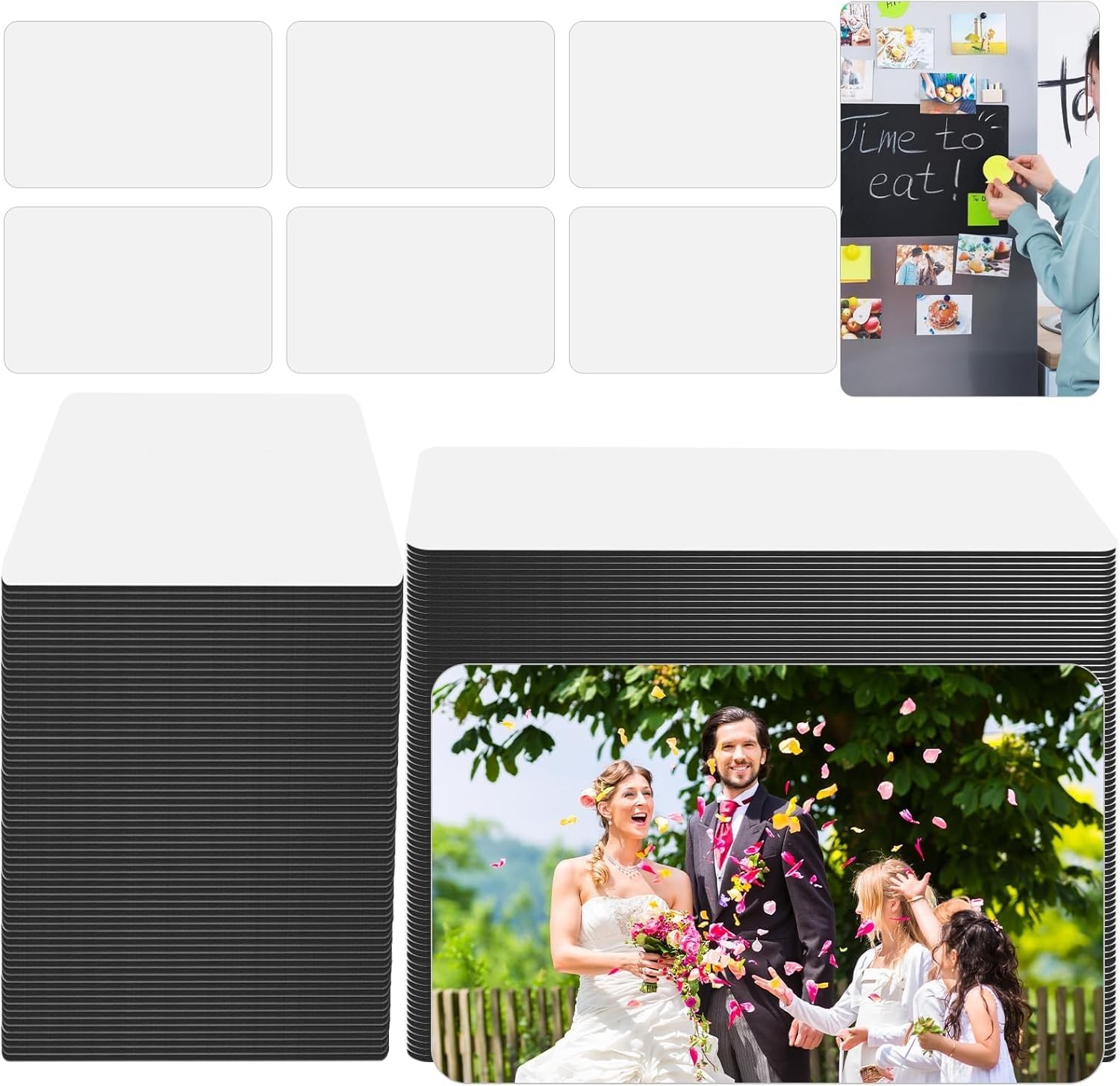 60PCS Sublimation Blanks Refrigerator Magnets, Sublimation Blank Fridge Magnets, MDF Sublimation Magnet Blanks DIY Decorative Magnets for Kitchen Home Office Whiteboard Calendar, 5.5 x 9 cm