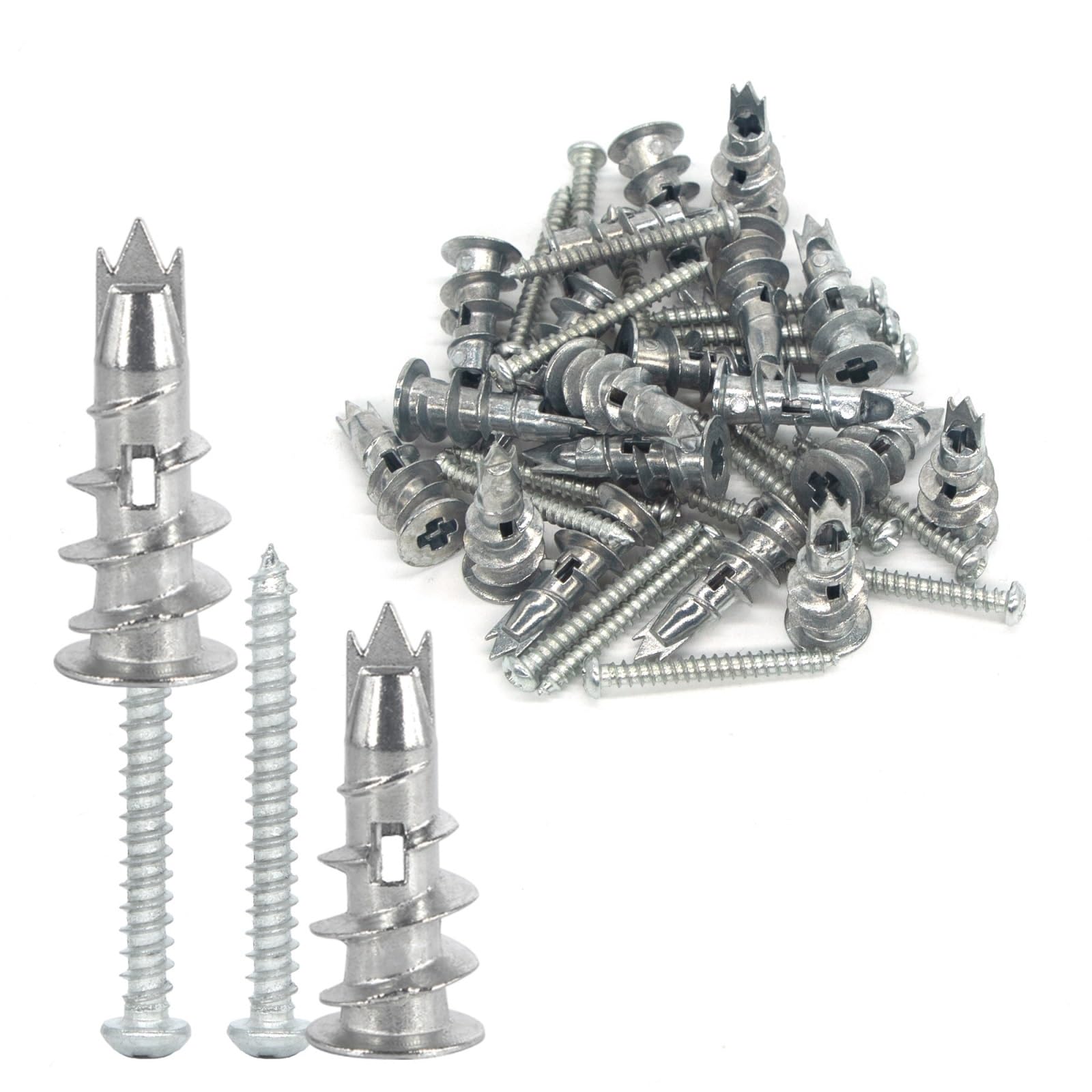 Tacos Pared Juego De Pared De Placas De Yeso, Tornillos De Expansión Autoperforantes, 40/80/120 Uds.(80pcs (40-set))