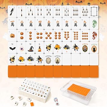 Soulchen American Mahjong 166 Tiles Set, 13.7, Halloween Spooky
