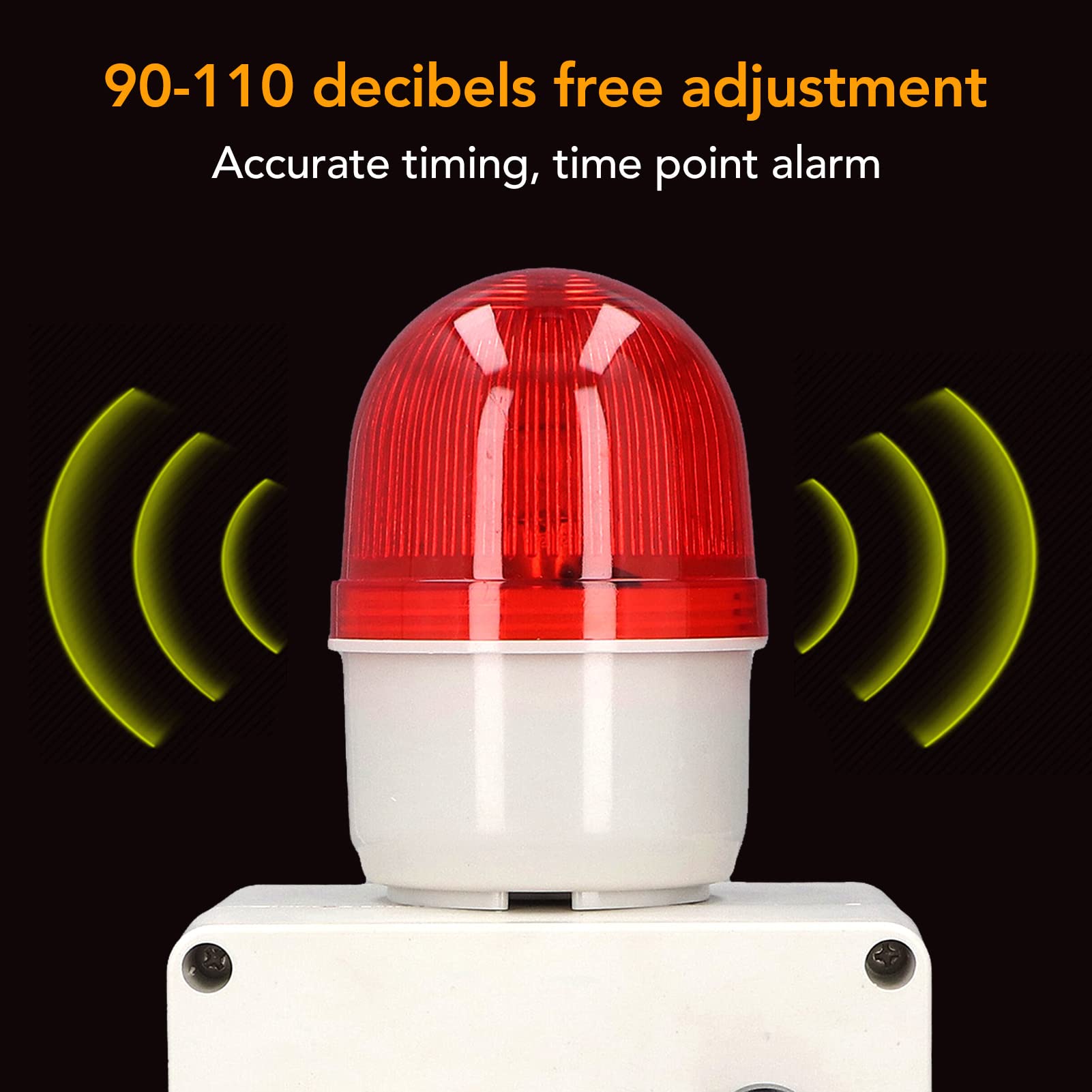 FTVOGUE Alarma Industrial Alarma de Sonido de Alto Decibelio Temporizador de Ciclo Sirena con Sincronización Programable de 6 Dígitos para Fabricación Procesamiento de Alimentos