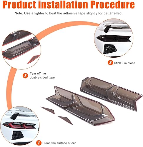 Miniatura 3 de TOYCIDFG Cubierta teñida para luz trasera de automóvil compatible con Chevrolet Corvette C8 Z06 2020 2021 2022 2023 2024 2025, cubierta ahumada para