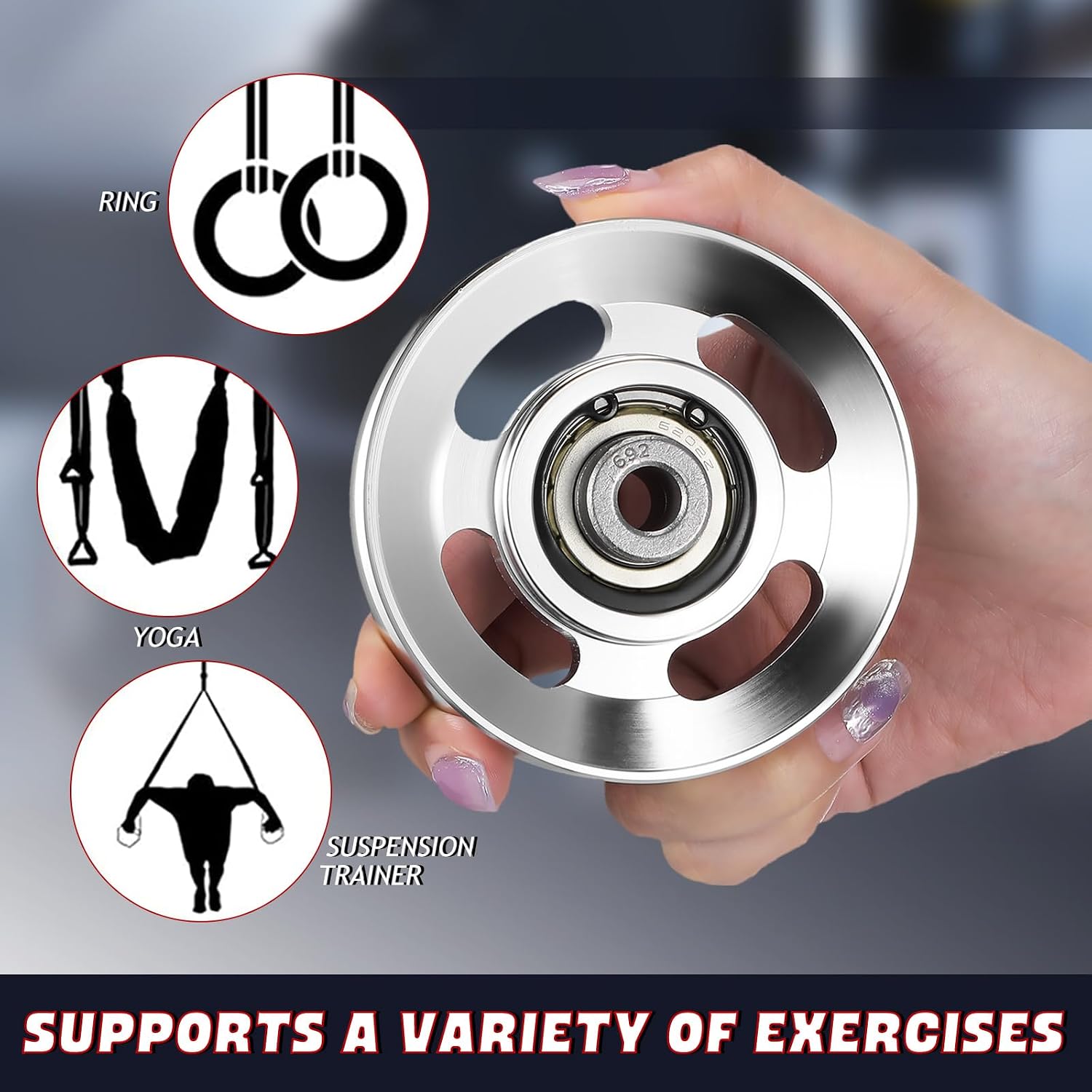 balacoo 2 Pack Universal Aluminum Pulley Wheel, 88mm System Pulley Wheel image 3