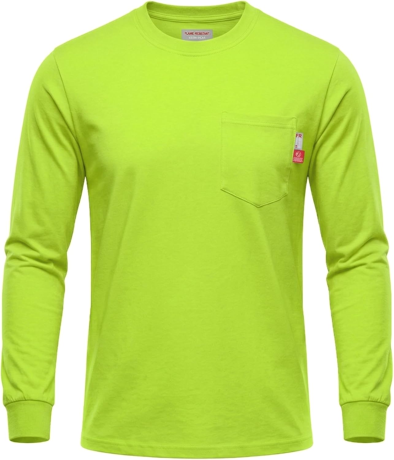 KONRECO FR Tee Shirts High Visibility Lightweight 6oz Long Sleeve Hi-Vis Flame Resistant Safety Shirts CAT 2