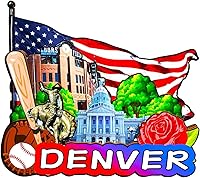 Vista 1 de Imán de madera para nevera de Denver Colorado, Estados Unidos, monumentos 3D, recuerdos coleccionables, decoración hecha a mano -1227