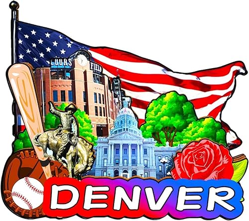 Imán de madera para nevera de Denver Colorado, Estados Unidos, monumentos 3D, recuerdos coleccionables, decoración hecha a mano -1227