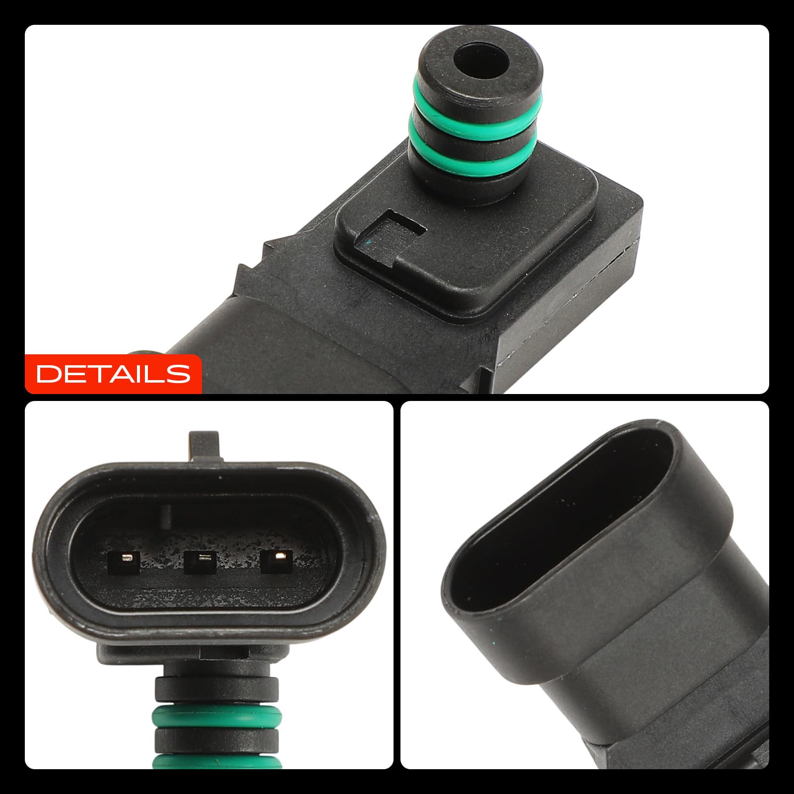 Frankberg Sensore pressione differenziale Pressione gas di scarico Compatibile con Twingo II CN0 Logan MCV KS S.a.n.d.e.r.o II Dokker MPV KE S.a.n.d.e.r.o Replace# 4409668
