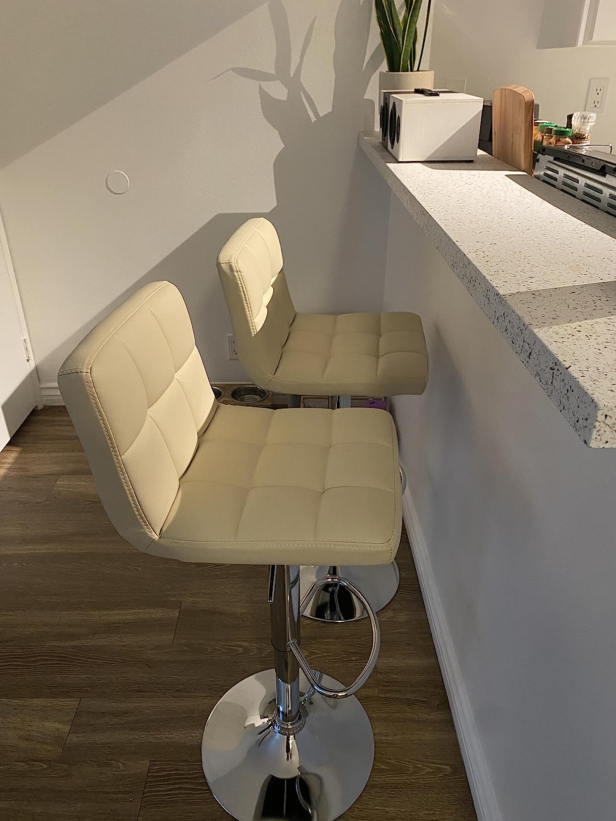 26/mo Finance Homall Bar Stools Modern PU Leather Adjustable Swivel