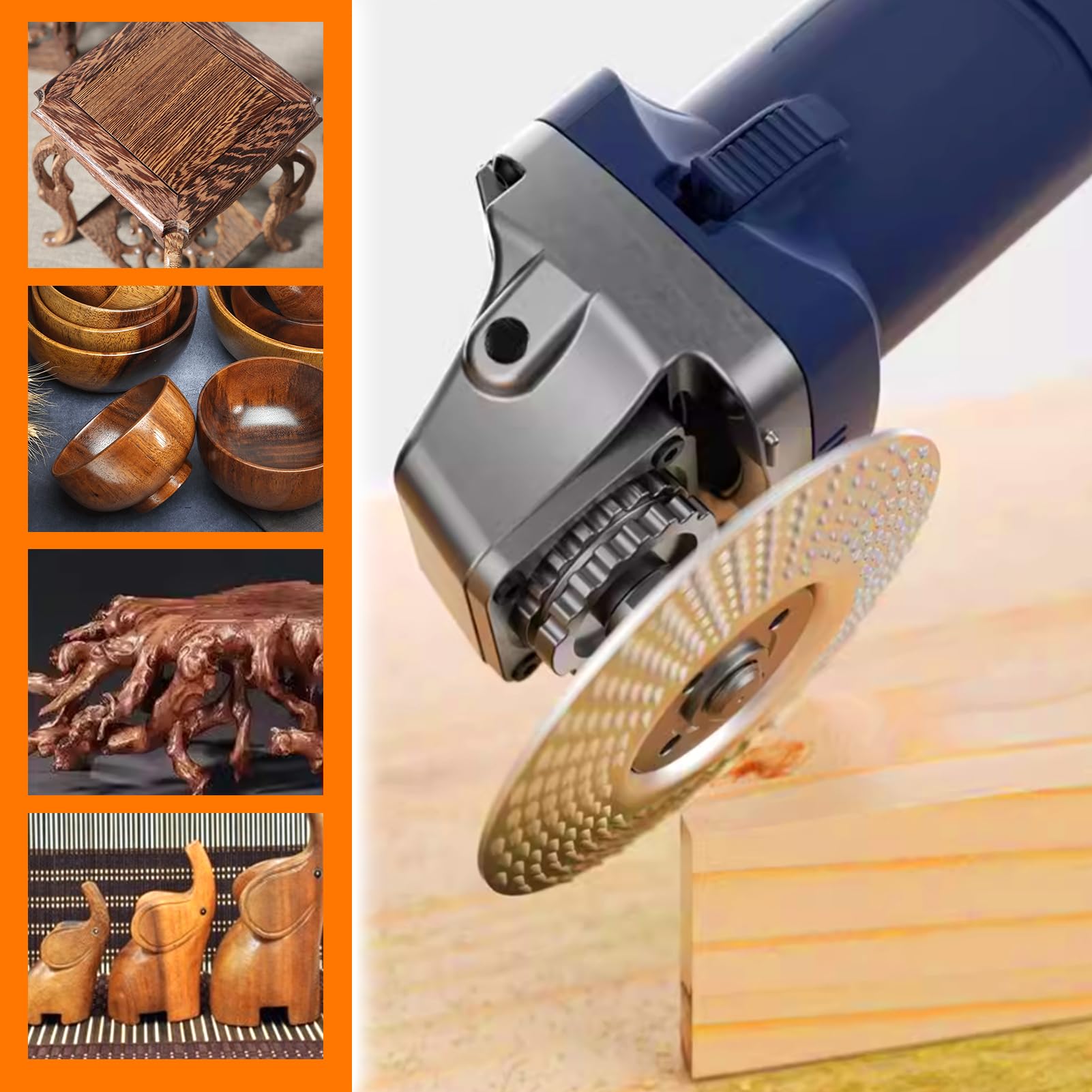 LEONTOOL Ensemble de 14 disques de sculpture sur bois pour meuleuse d’angle, comprend une roue de façonnage du bois pour le façonnage du bois, la sculpture et le ponçage du bois