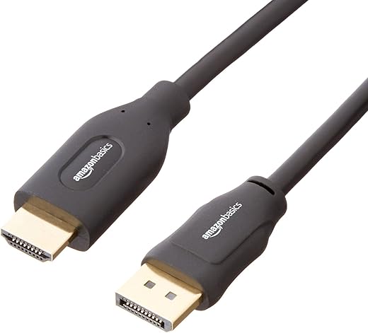 Amazon Basics DisplayPort to HDMI Cable – 3 Feet, 5-Pack, Black